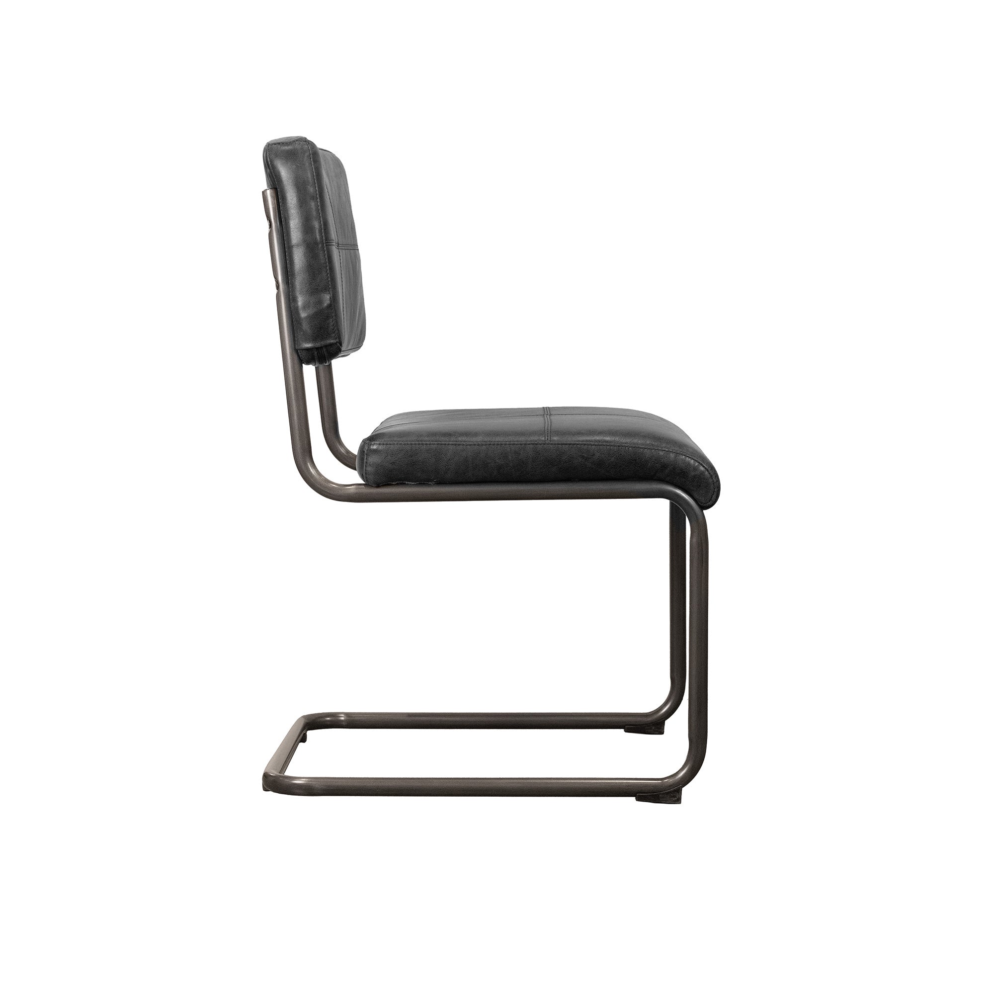 Cobain Dining Chair - Black Leather - Central Designs