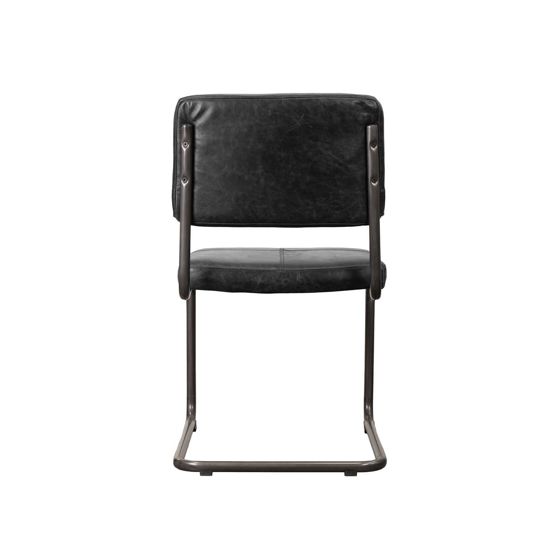 Cobain Dining Chair - Black Leather - Central Designs