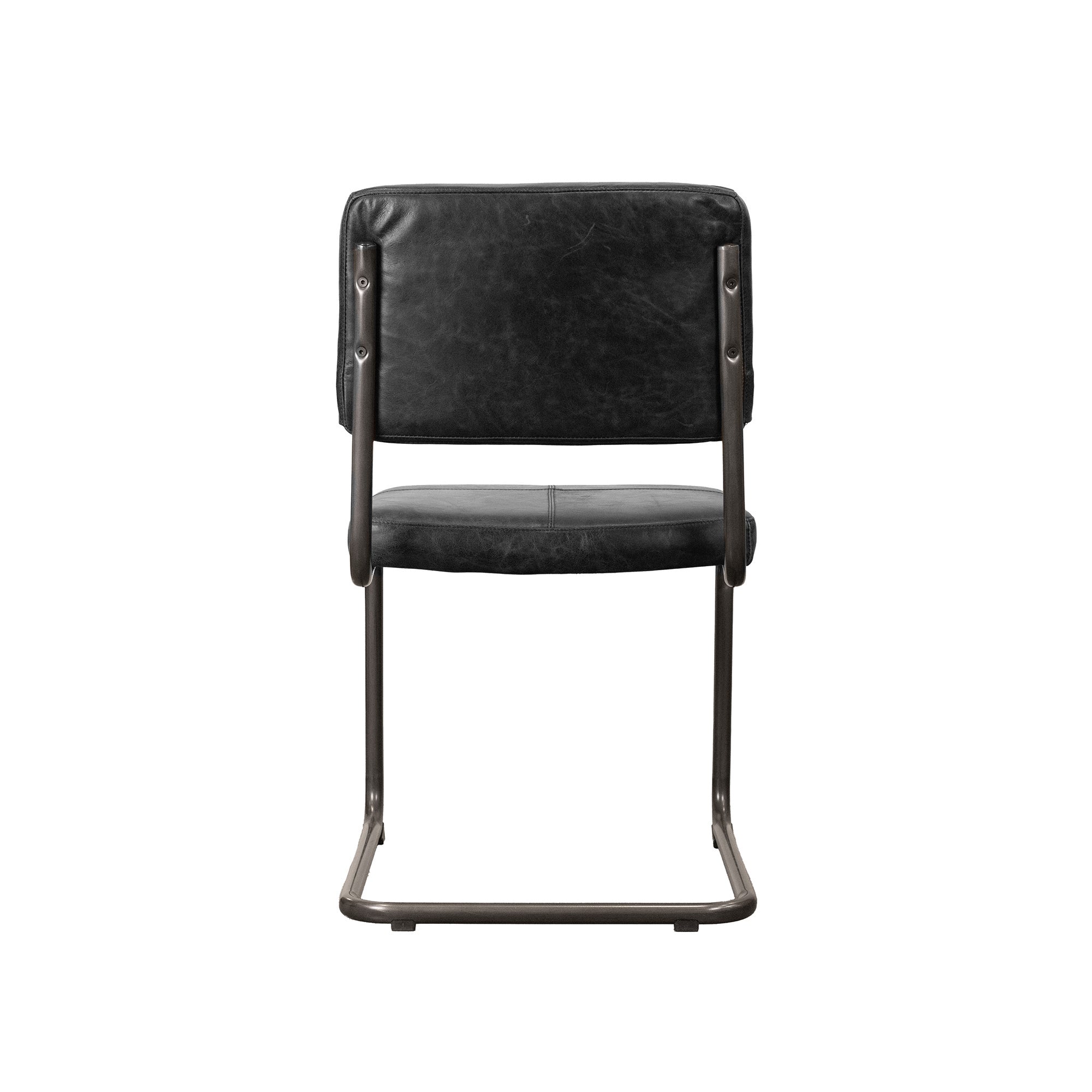 Cobain Dining Chair - Black Leather - Central Designs