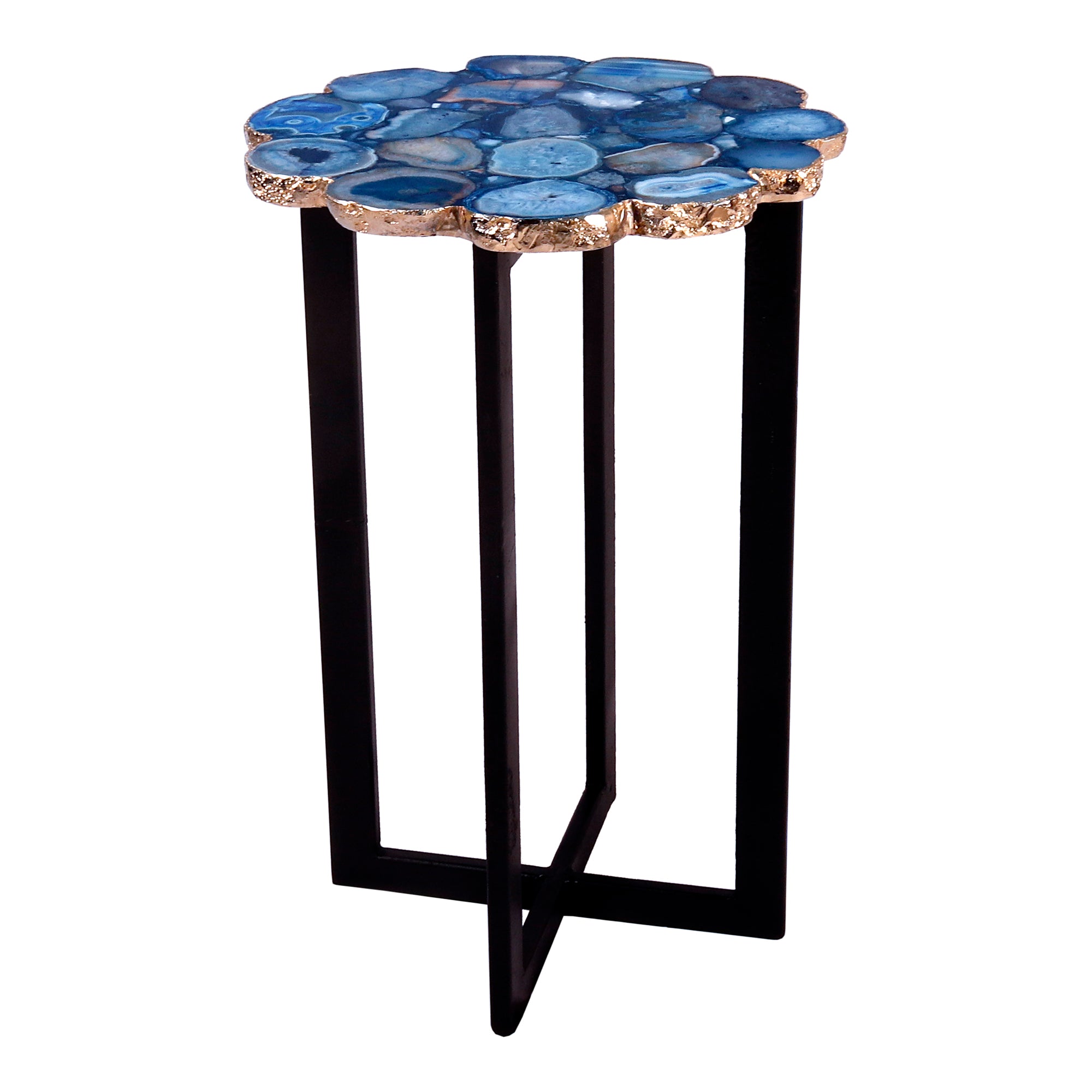 Azul Agate Accent Table Blue - Central Designs
