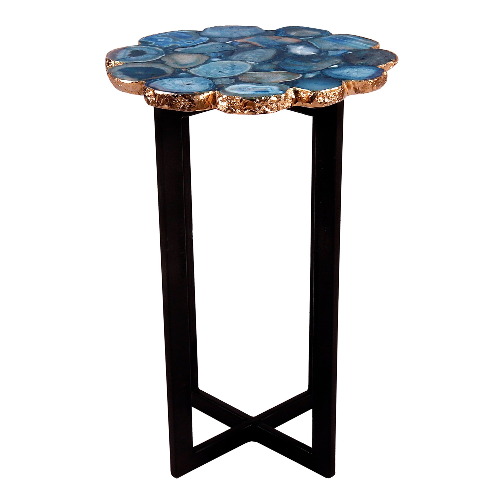 Azul Agate Accent Table Blue - Central Designs
