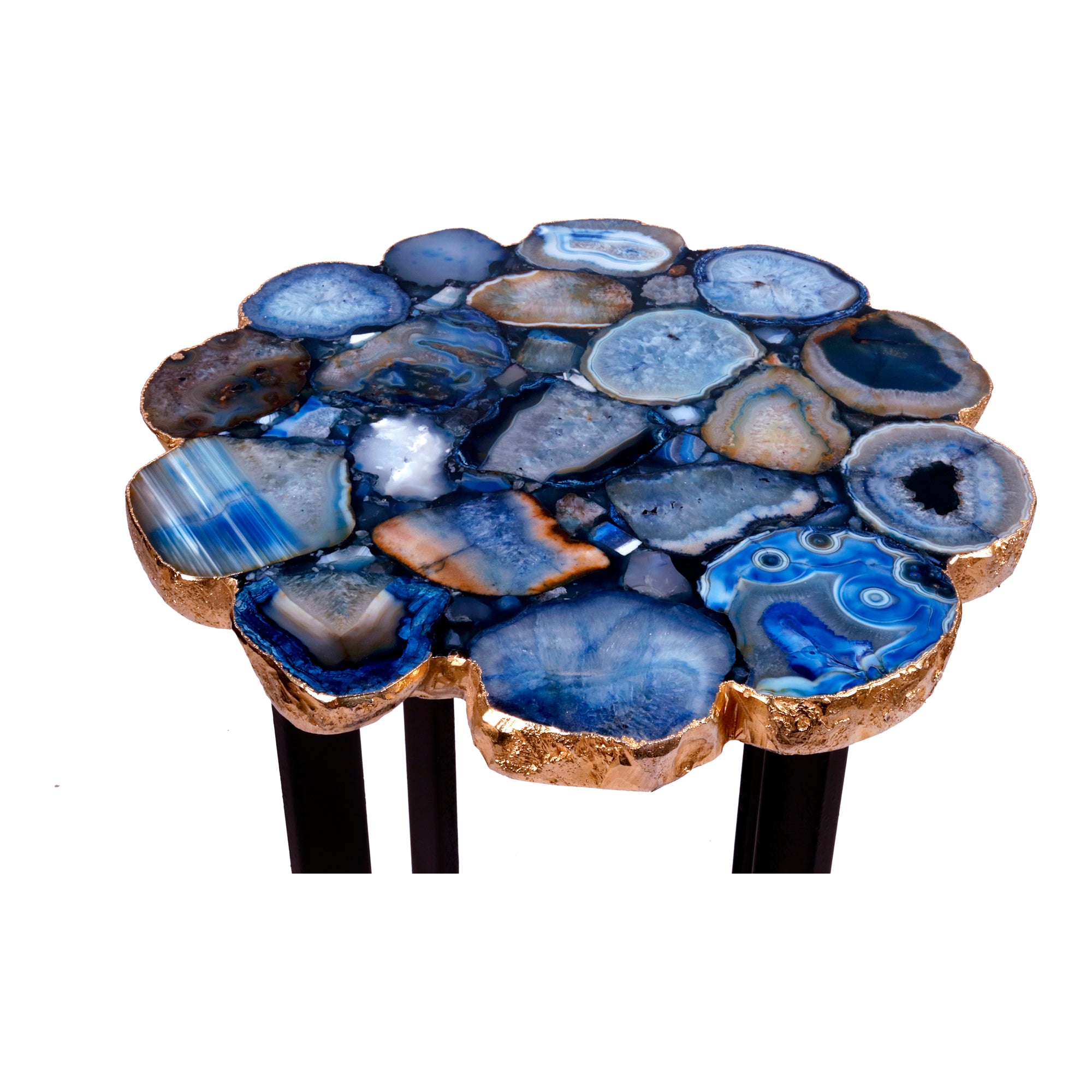 Azul Agate Accent Table Blue - Central Designs