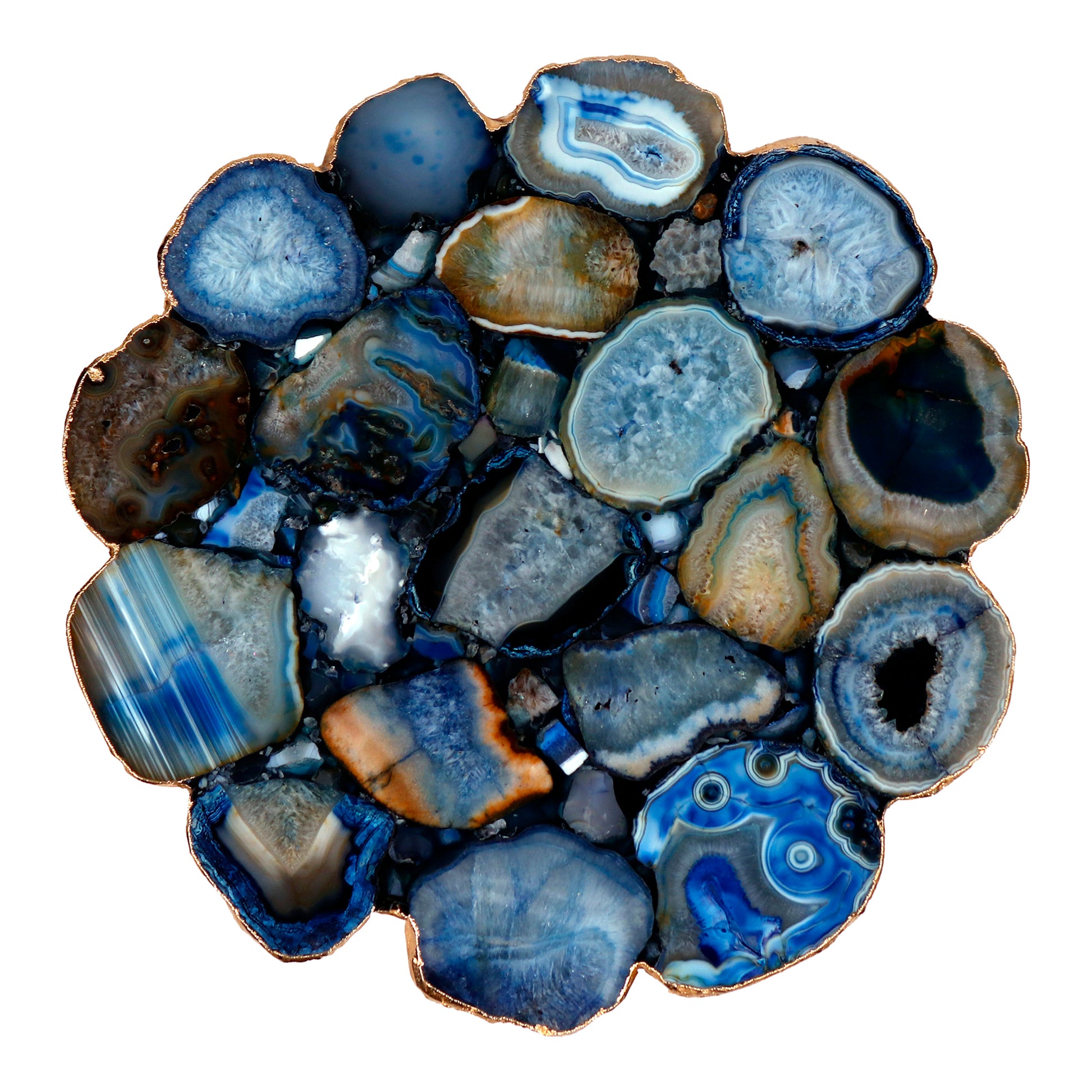 Azul Agate Accent Table Blue - Central Designs