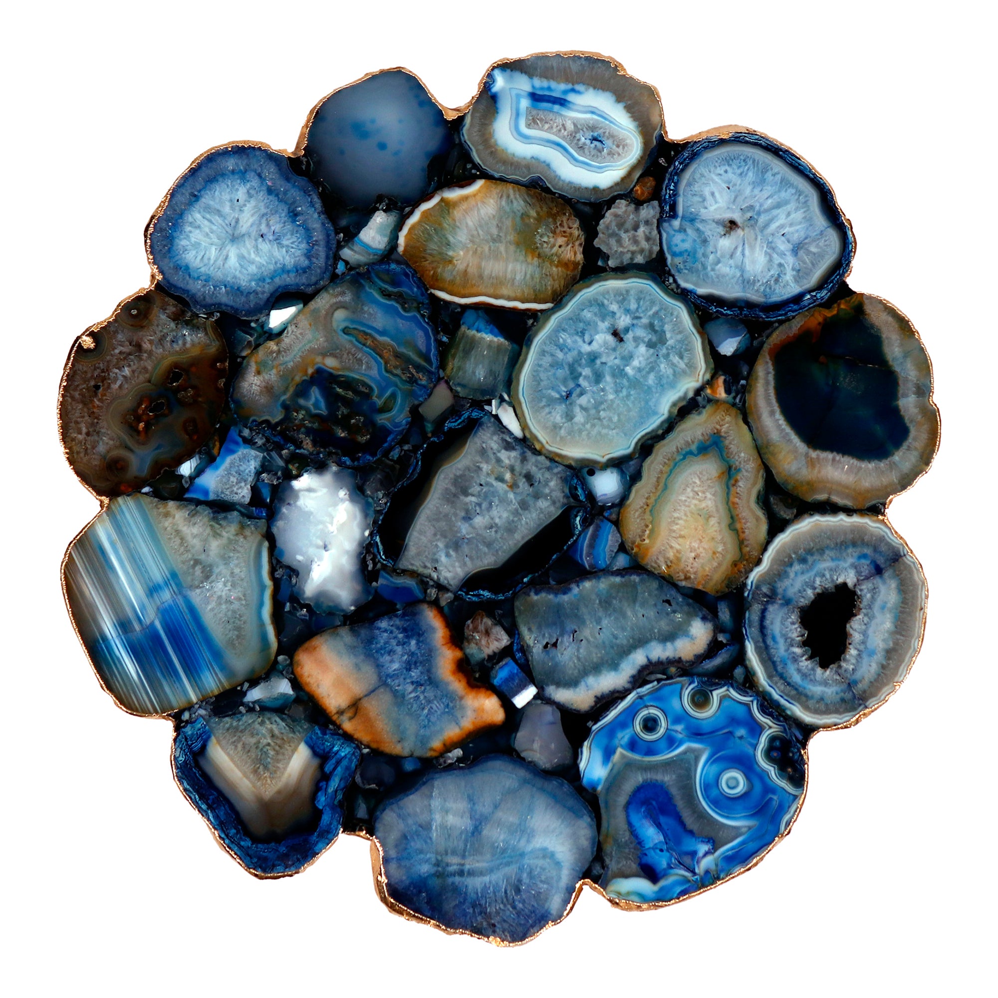 Azul Agate Accent Table Blue - Central Designs