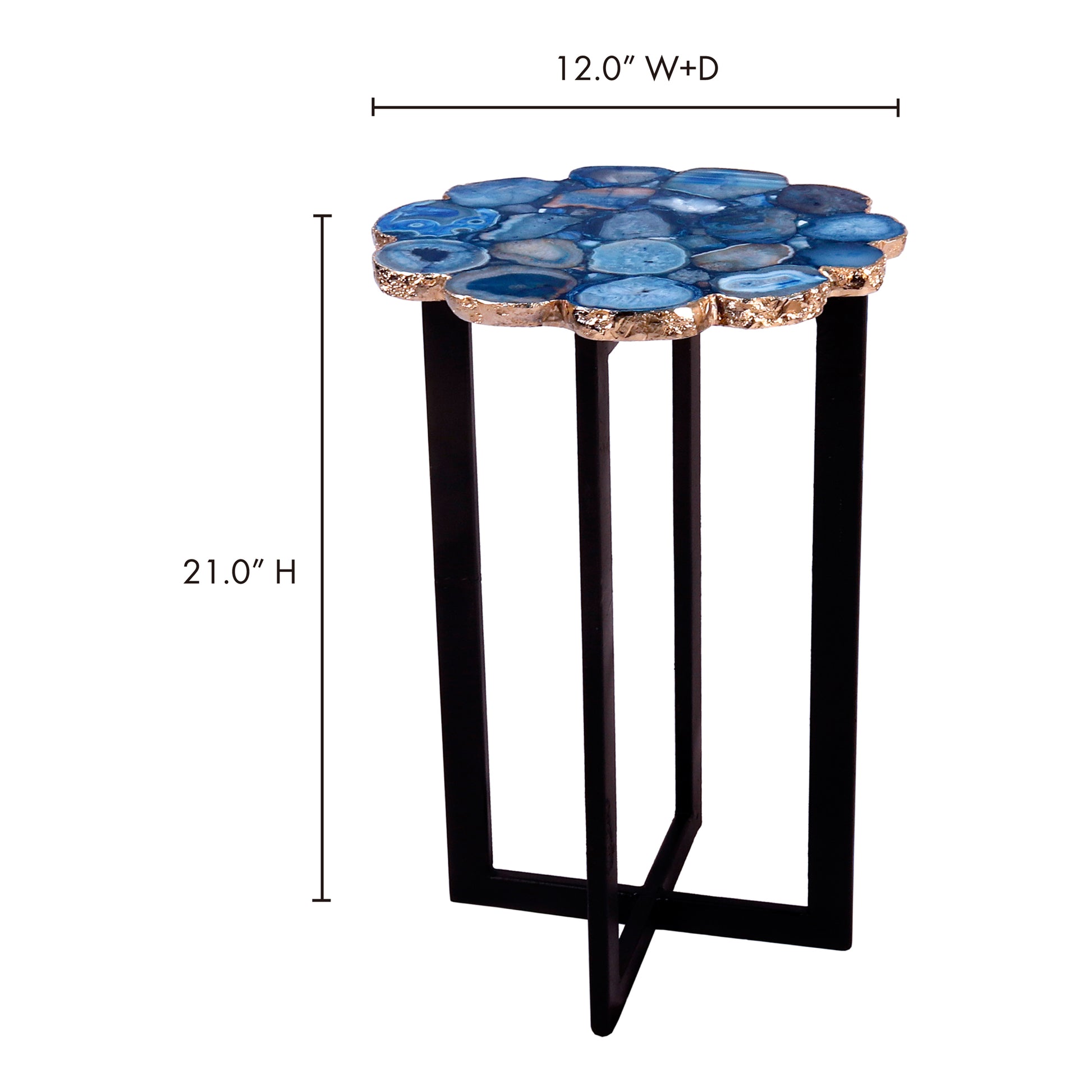 Azul Agate Accent Table Blue - Central Designs