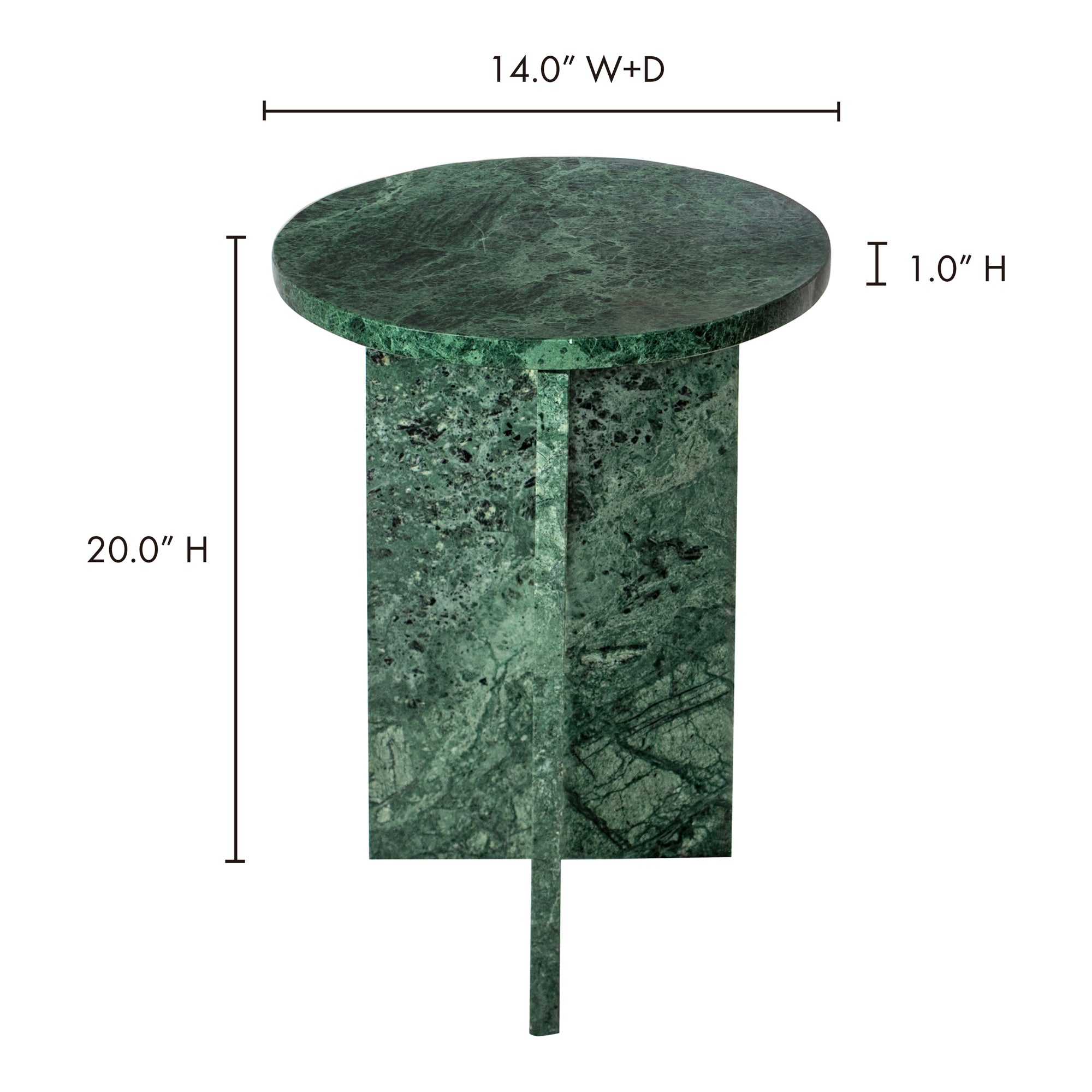 Grace Accent Table Green Marble - Central Designs