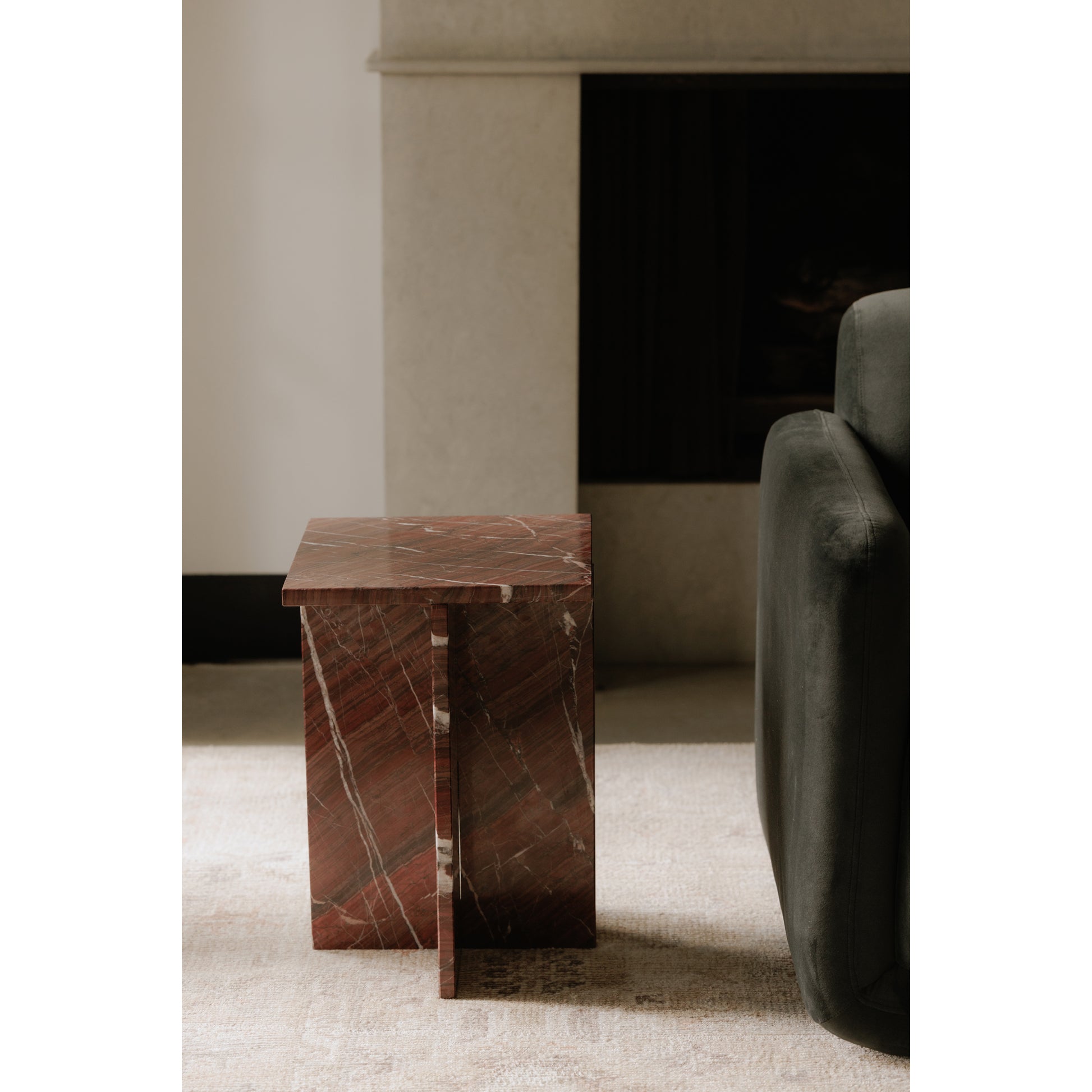 Blair Accent Table Rosso Levanto Marble - Central Designs