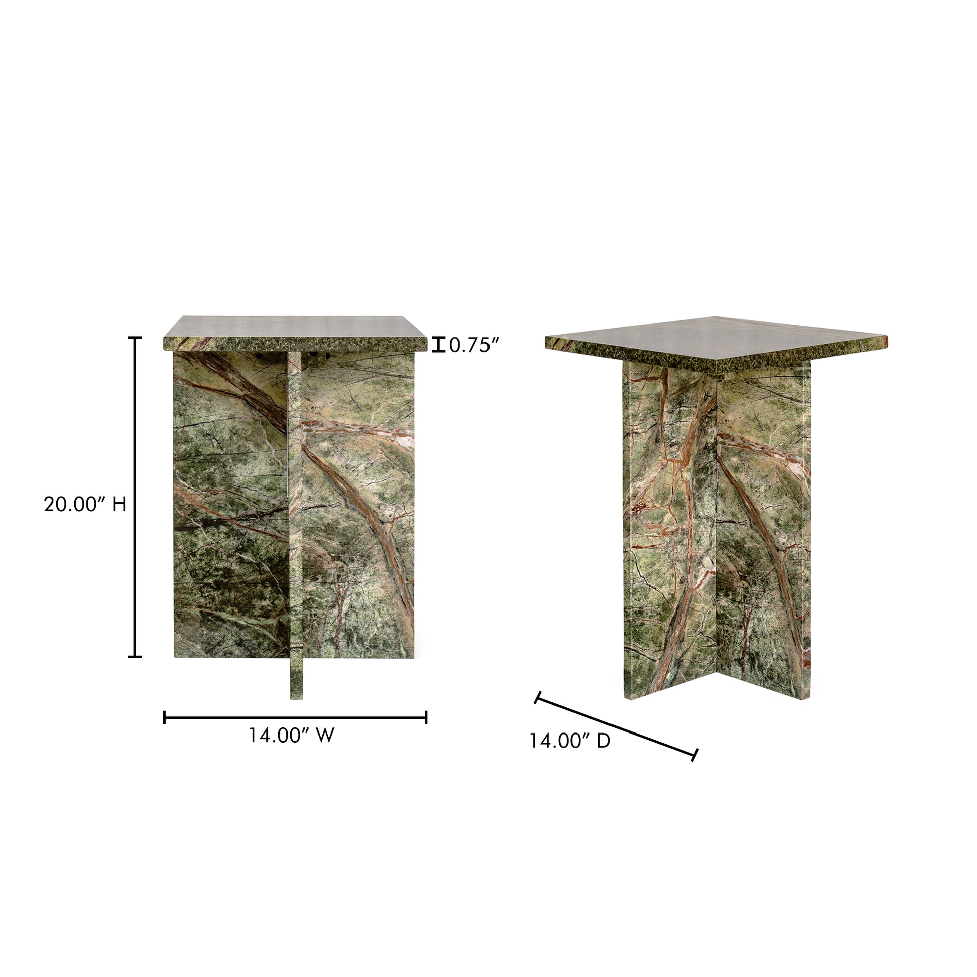 Blair Accent Table Rainforest Green Marble - Central Designs