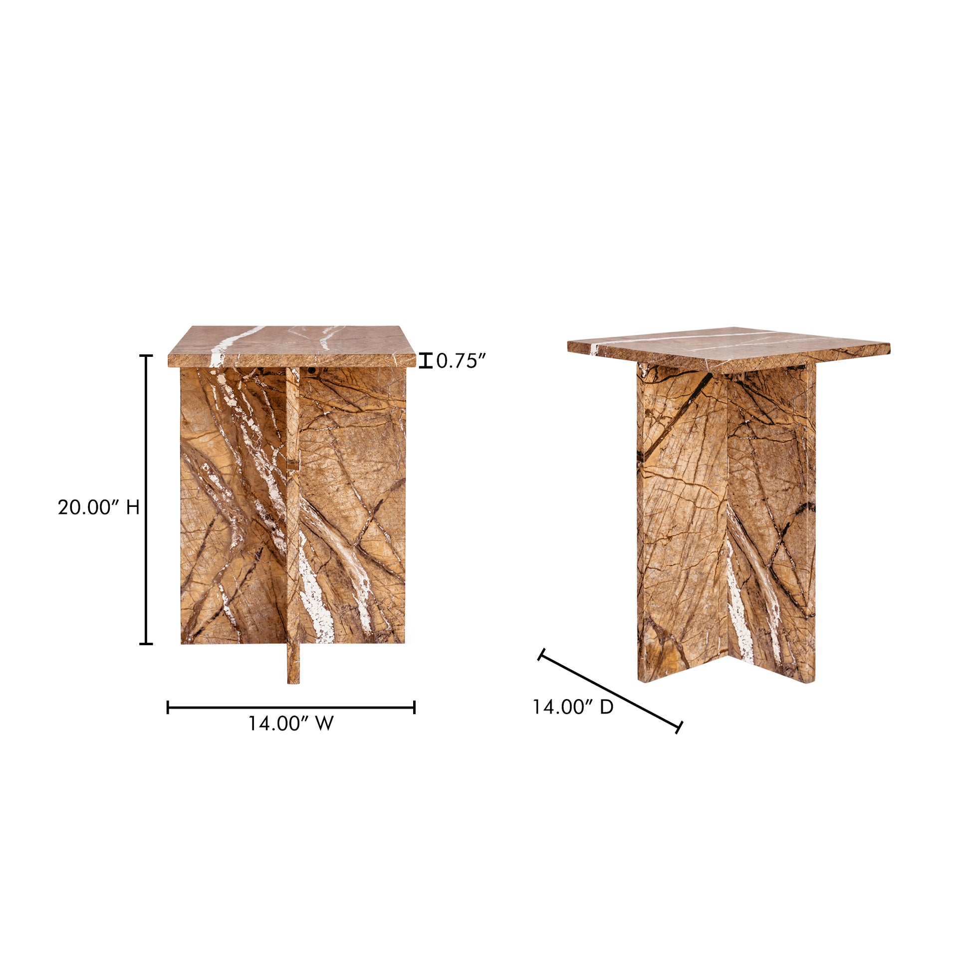 Blair Accent Table Golden Forest Marble - Central Designs