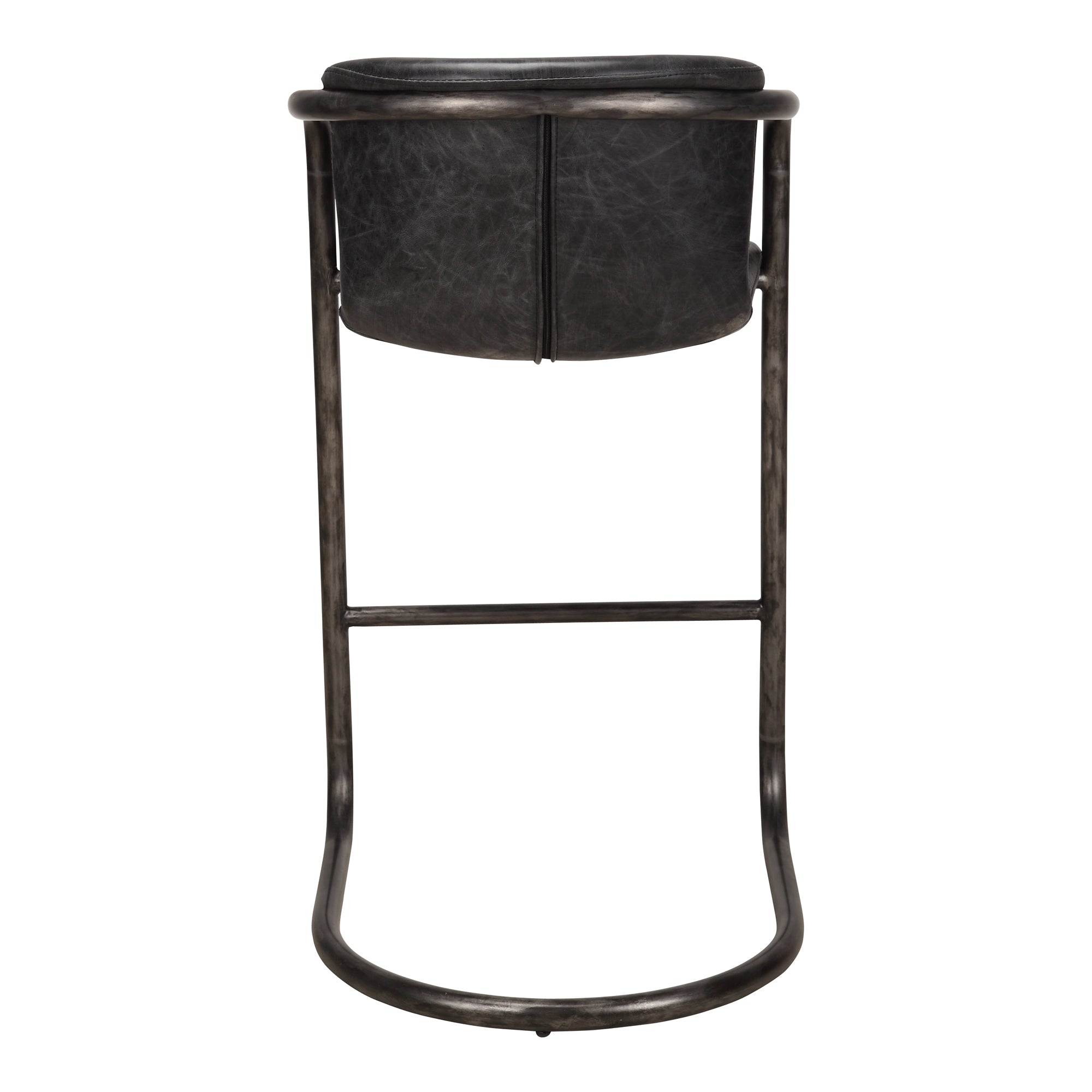 Freeman Barstool Onyx Black Leather - Set Of Two - Central Designs