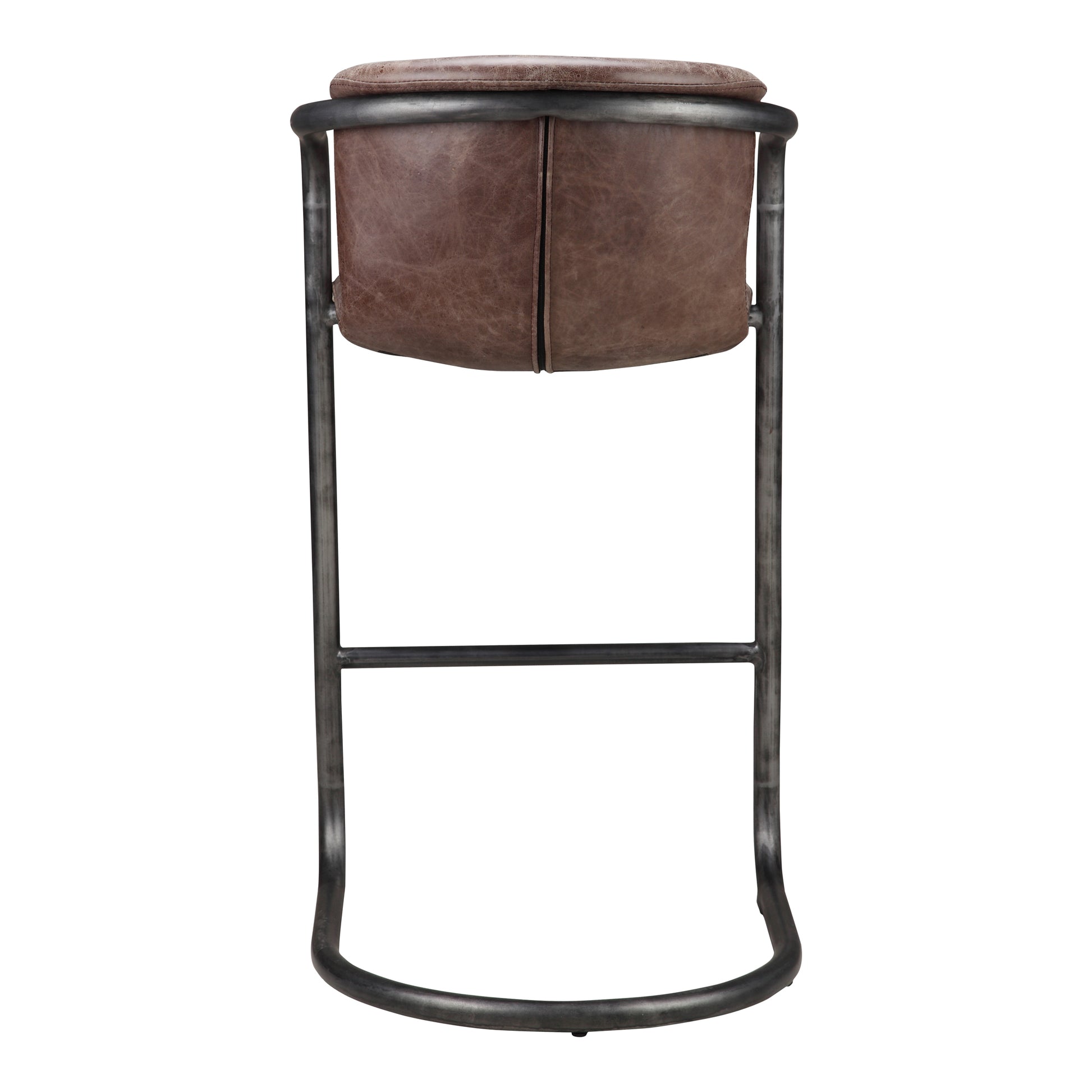 Freeman Barstool Grazed Brown Leather - Set Of Two - Central Designs