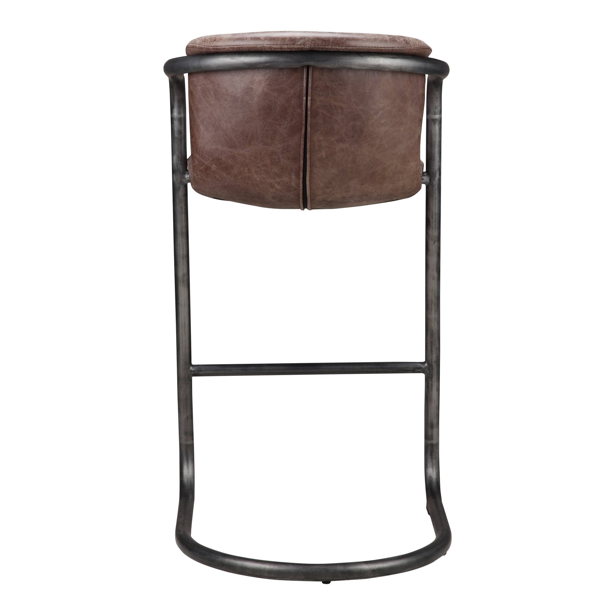 Freeman Barstool Grazed Brown Leather - Set Of Two - Central Designs