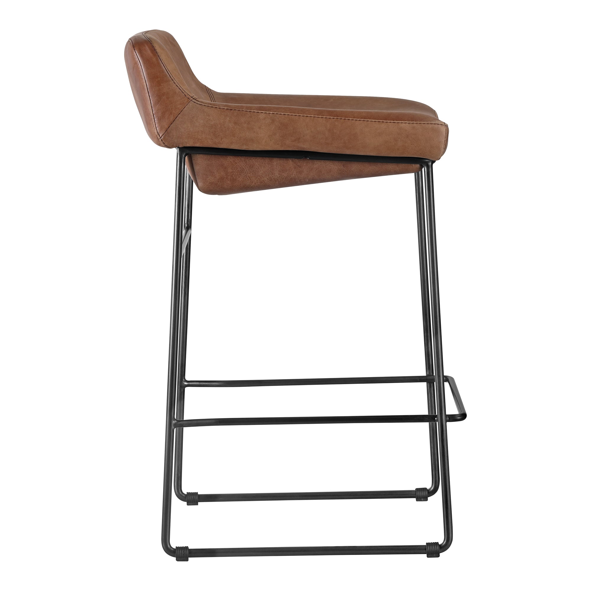 Starlet Counter Stool Open Road Brown Leather - Set Of Two - Central Designs
