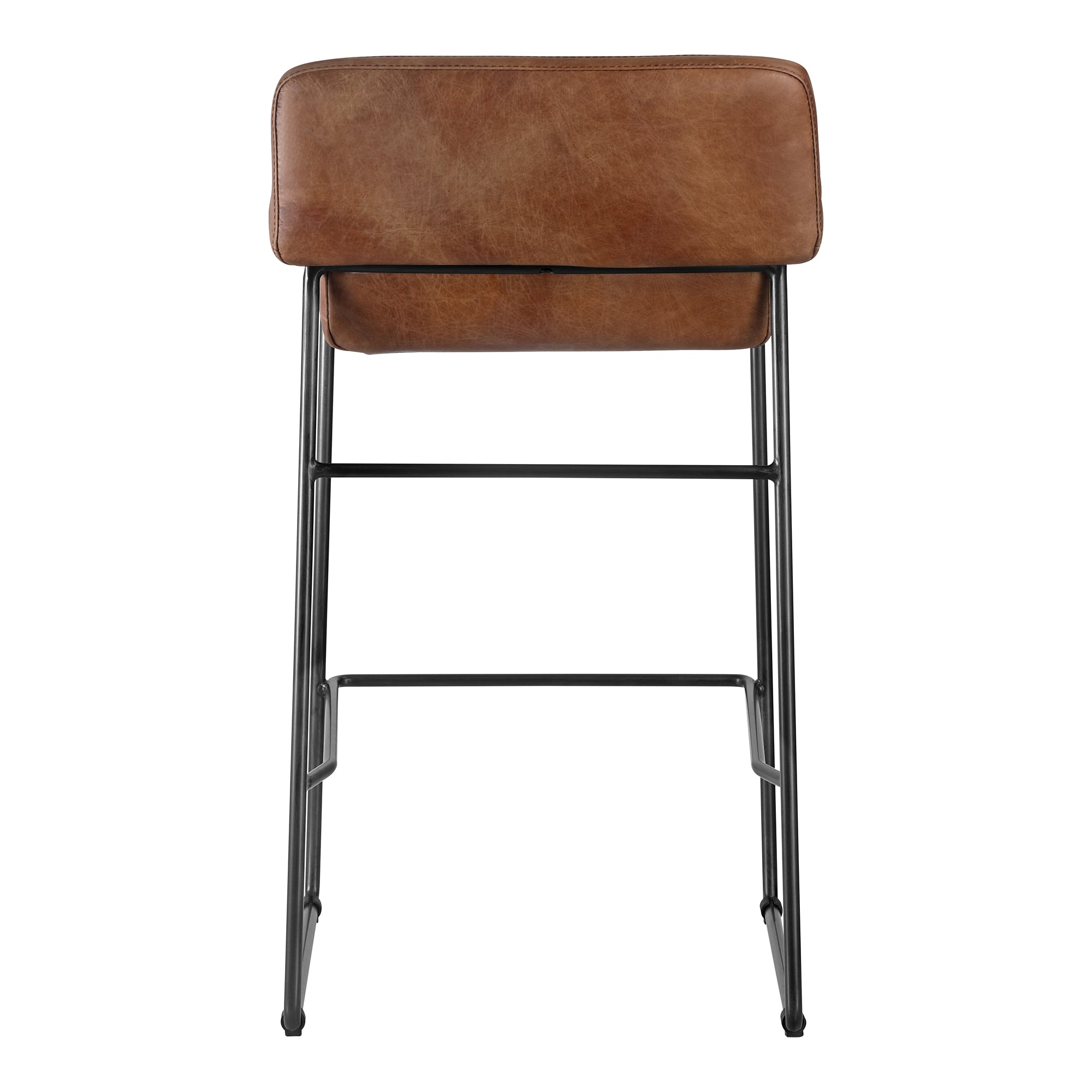Starlet Counter Stool Open Road Brown Leather - Set Of Two - Central Designs