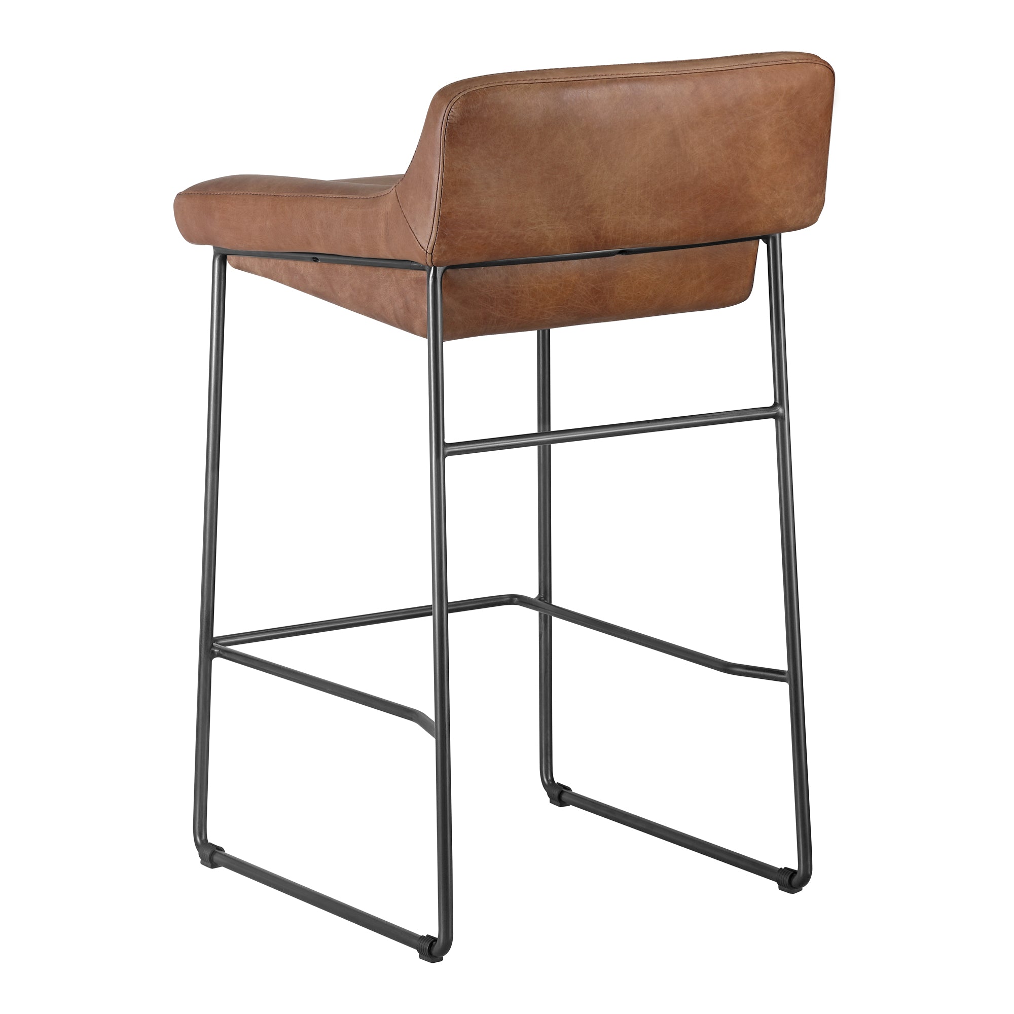 Starlet Counter Stool Open Road Brown Leather - Set Of Two - Central Designs