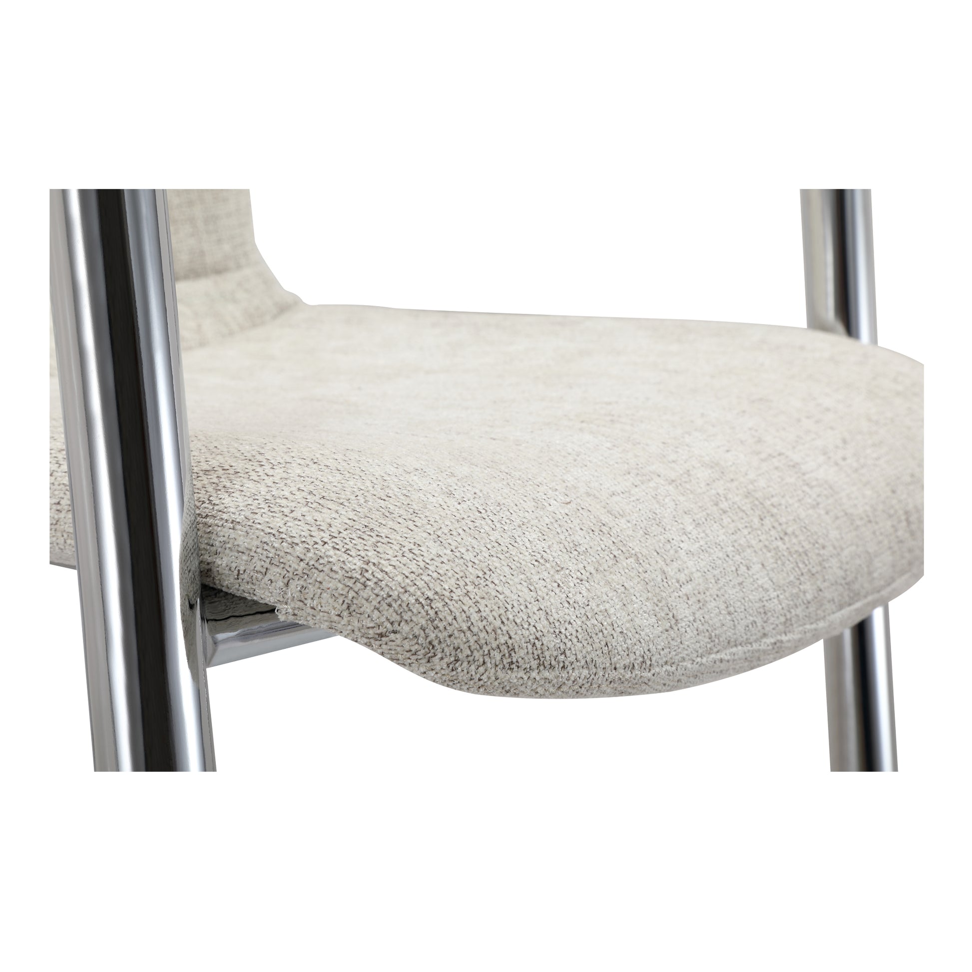 Freeman Chrome Frame Dining Chair Blended Cream - Set Of Two - Central Designs