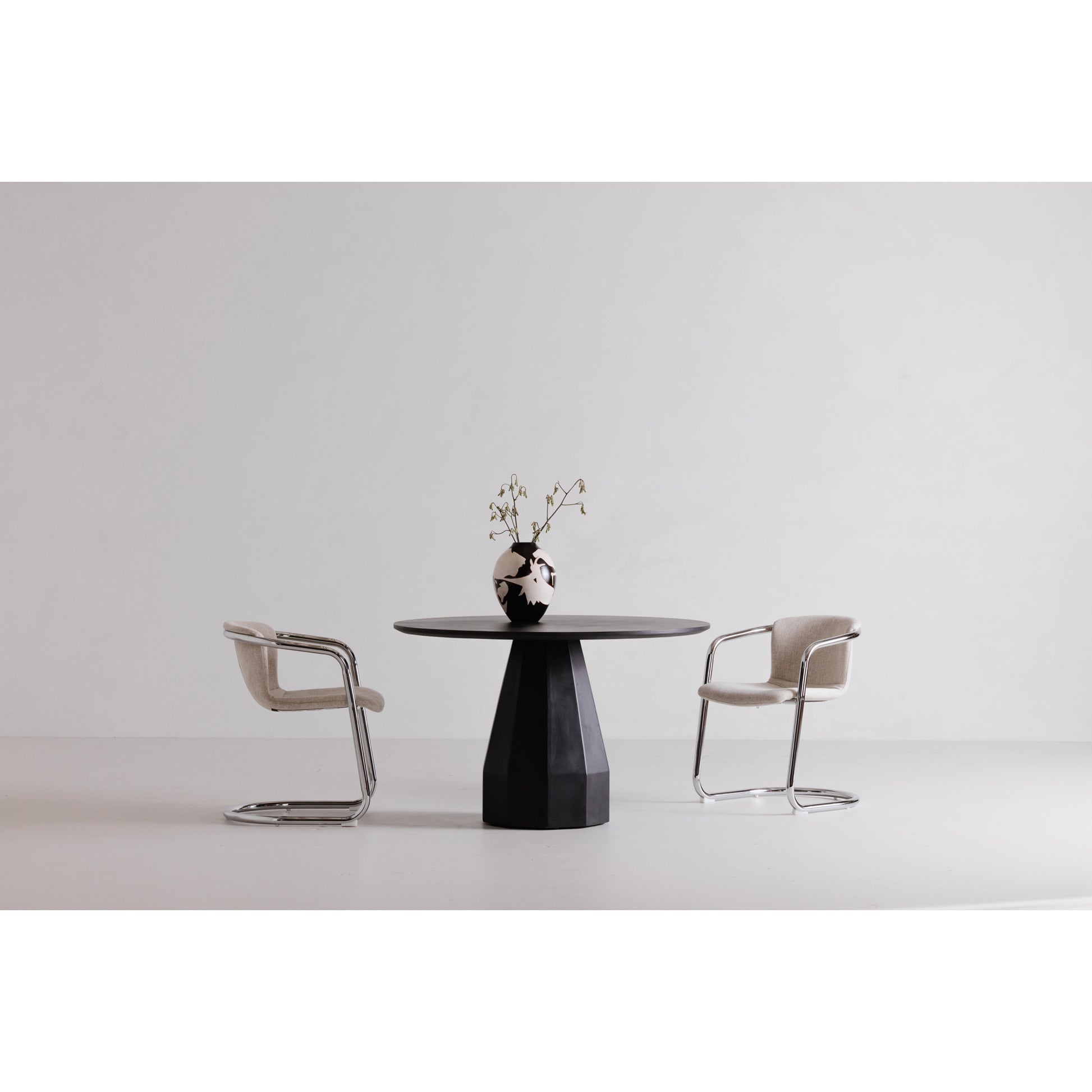 Freeman Chrome Frame Dining Chair Blended Cream - Set Of Two - Central Designs