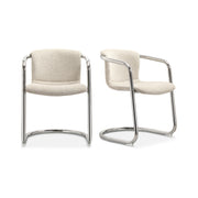 Freeman Chrome Frame Dining Chair Blended Cream - Set Of Two - Central Designs