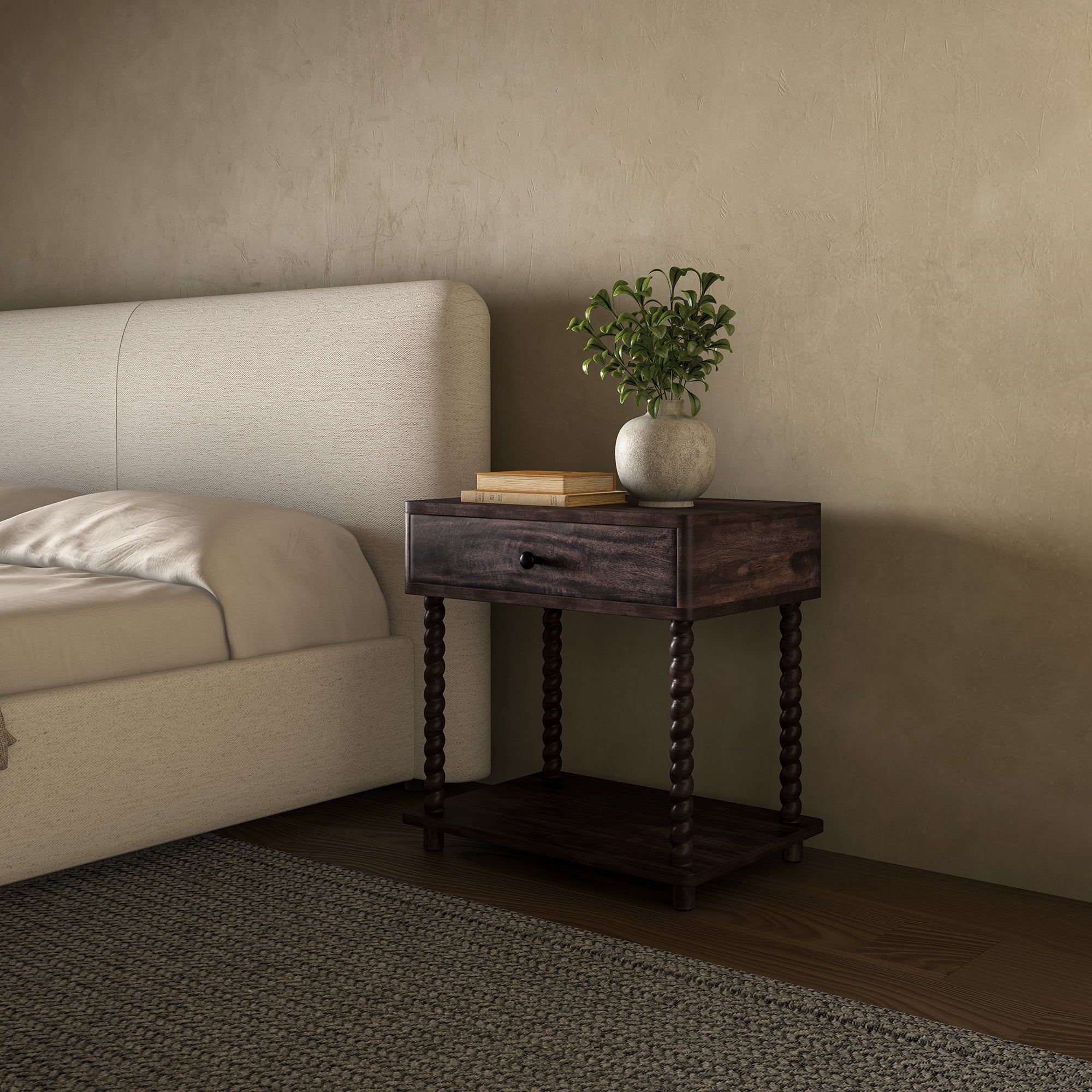 Tabitha Nightstand Dark Brown