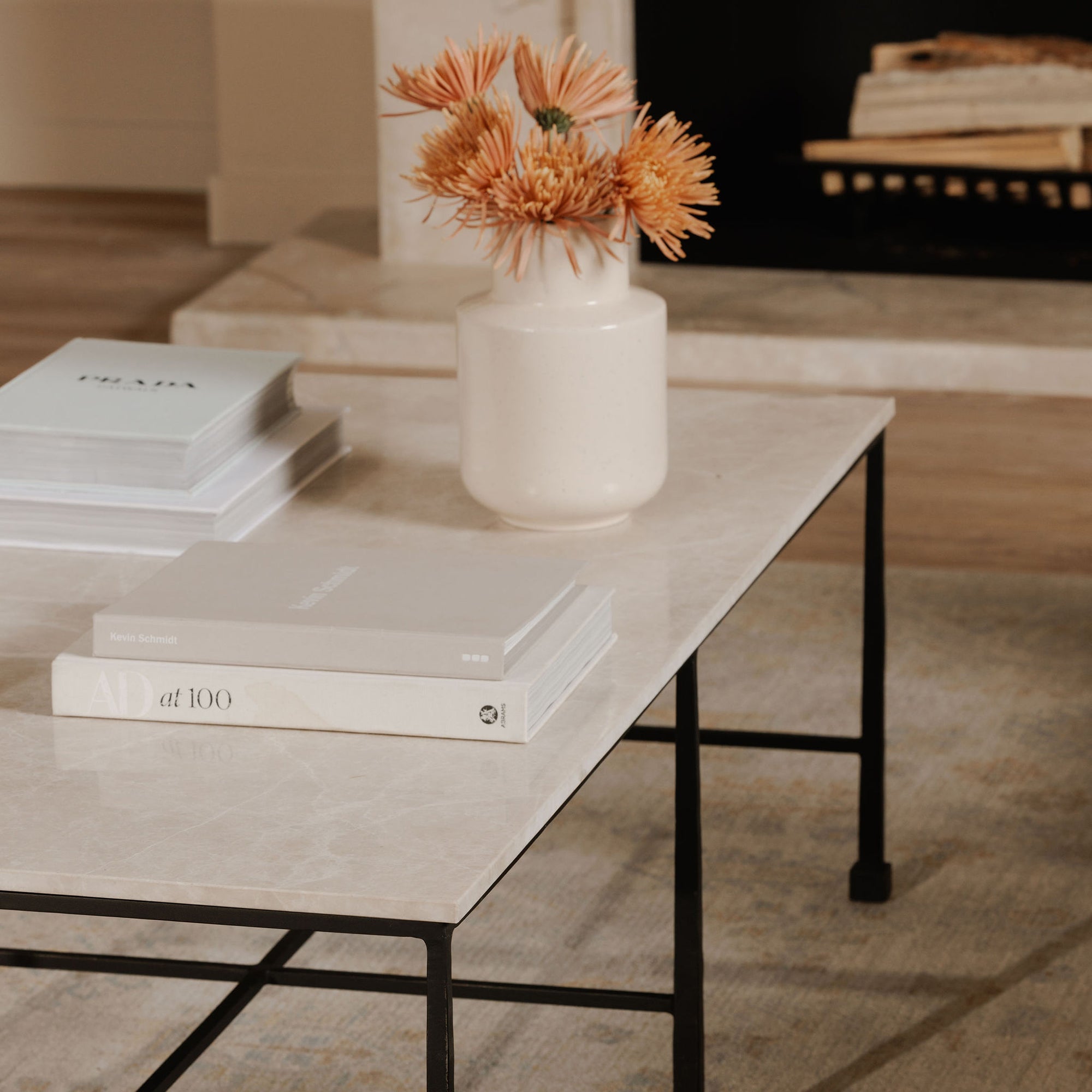 River Coffee Table Botticino Marble - Central Designs