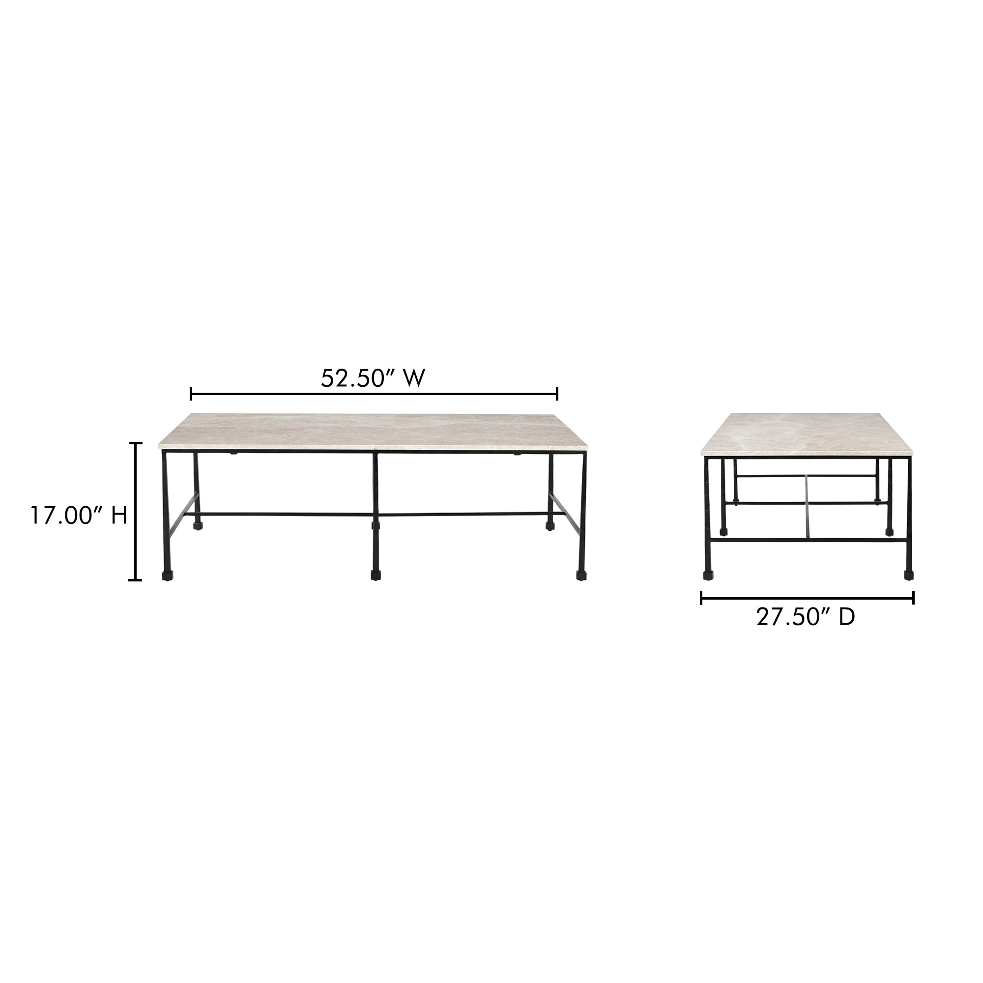 River Coffee Table Botticino Marble - Central Designs