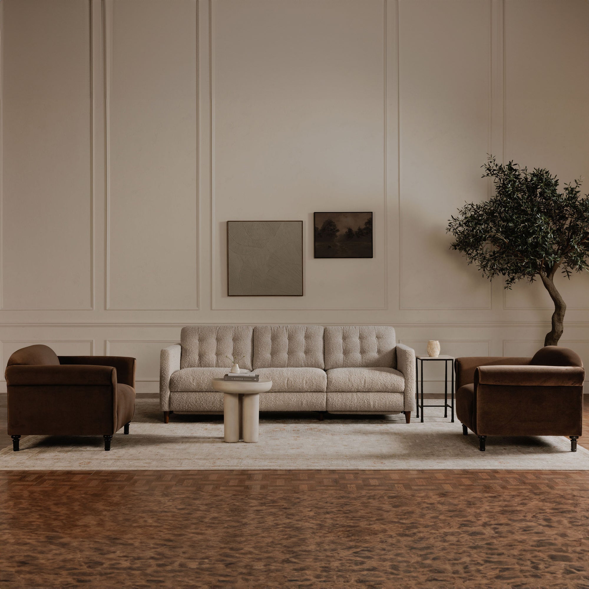 River Side Table Botticino Marble - Central Designs