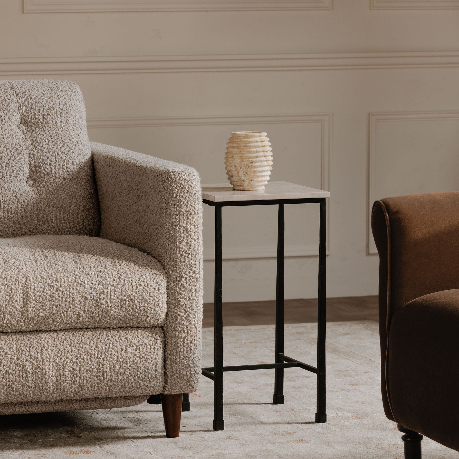 River Side Table Botticino Marble - Central Designs