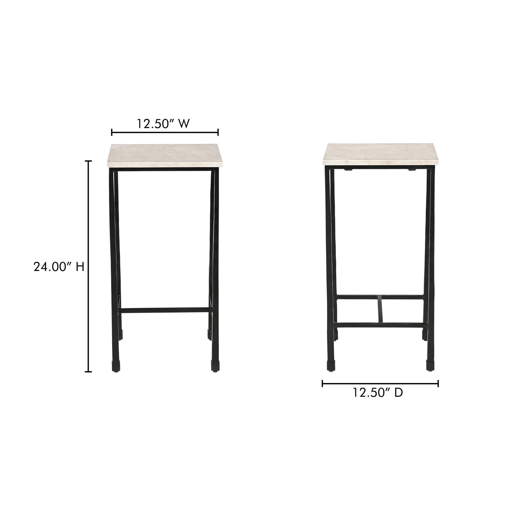 River Side Table Botticino Marble - Central Designs
