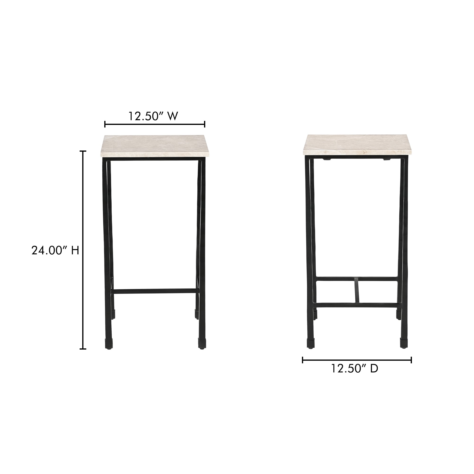 River Side Table Botticino Marble - Central Designs