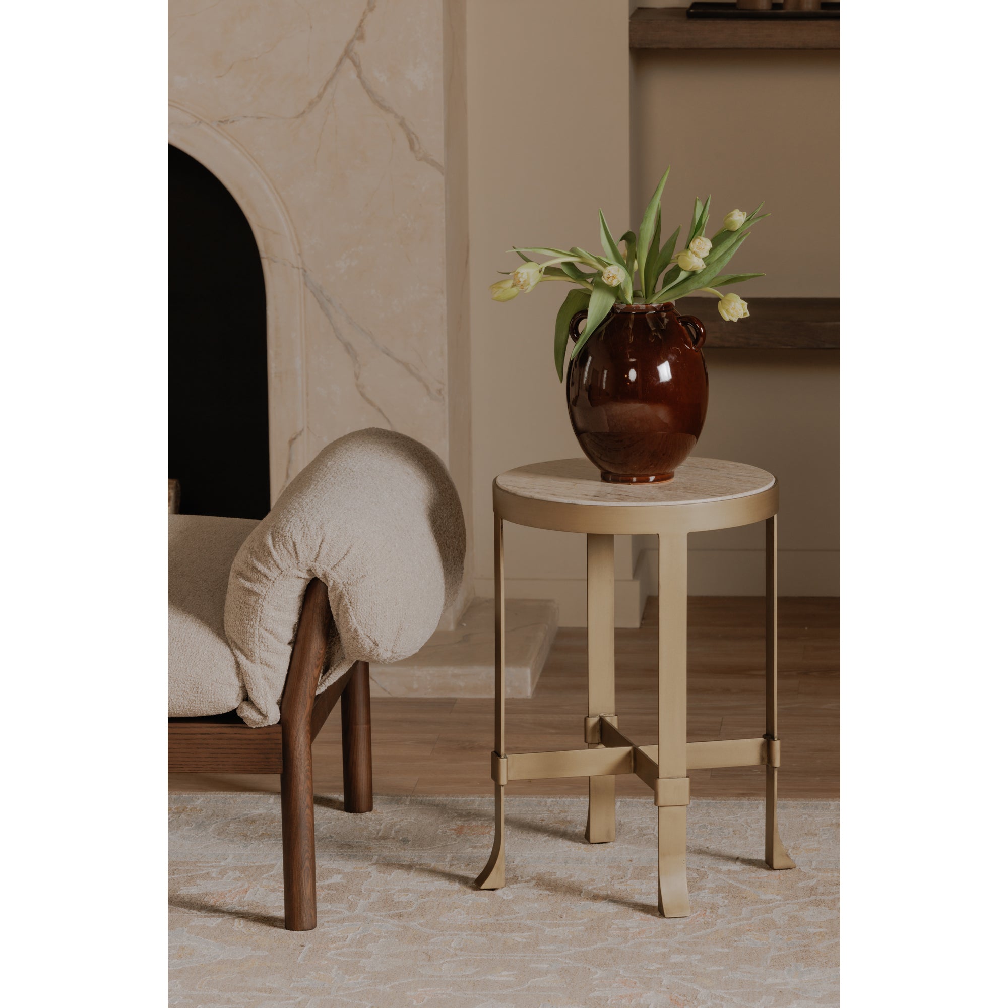 Holli Side Table Travertine