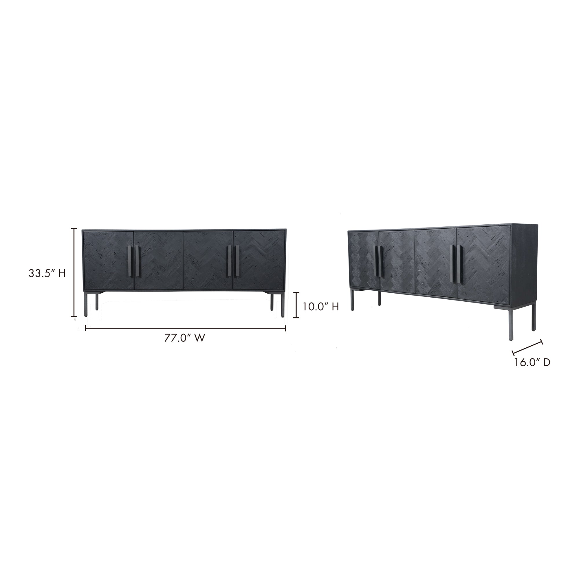 Fishbone Sideboard Black - Central Designs
