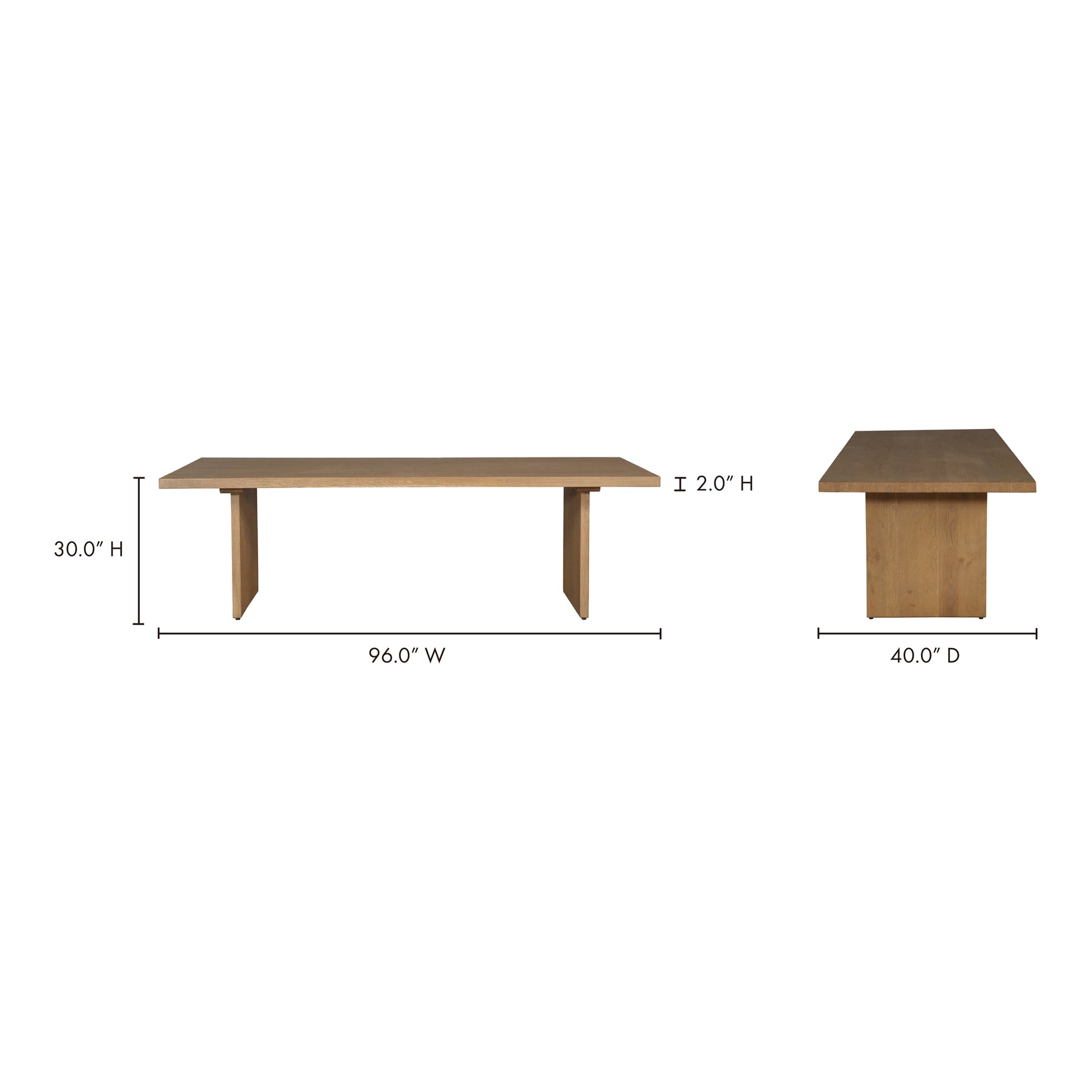 Koshi Dining Table Sandblasted Amber Oak - Central Designs