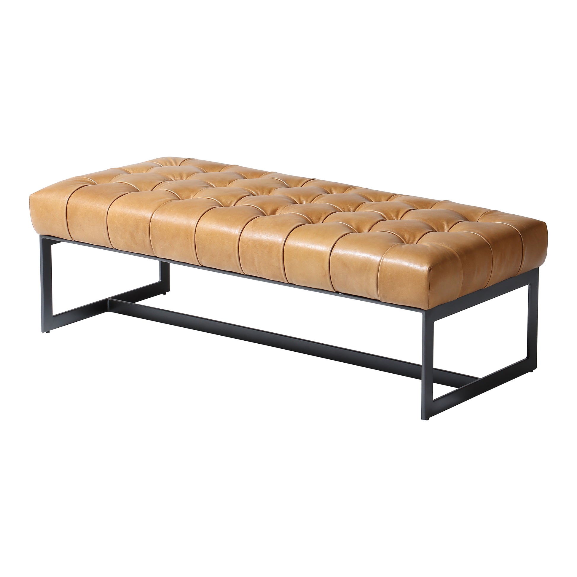 Wyatt Leather Bench Tan - Central Designs