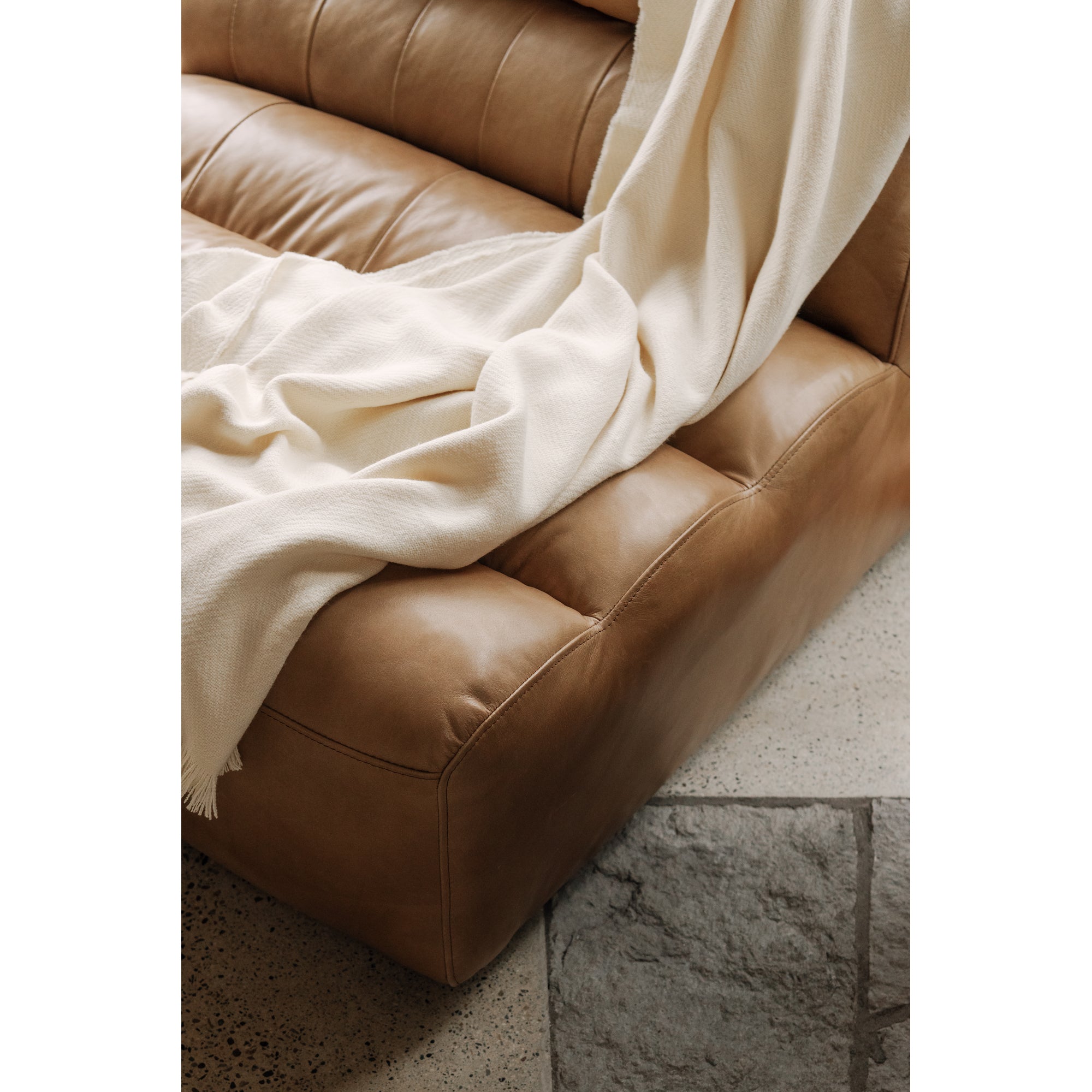 Ramsay Leather Slipper Chair Tan - Central Designs