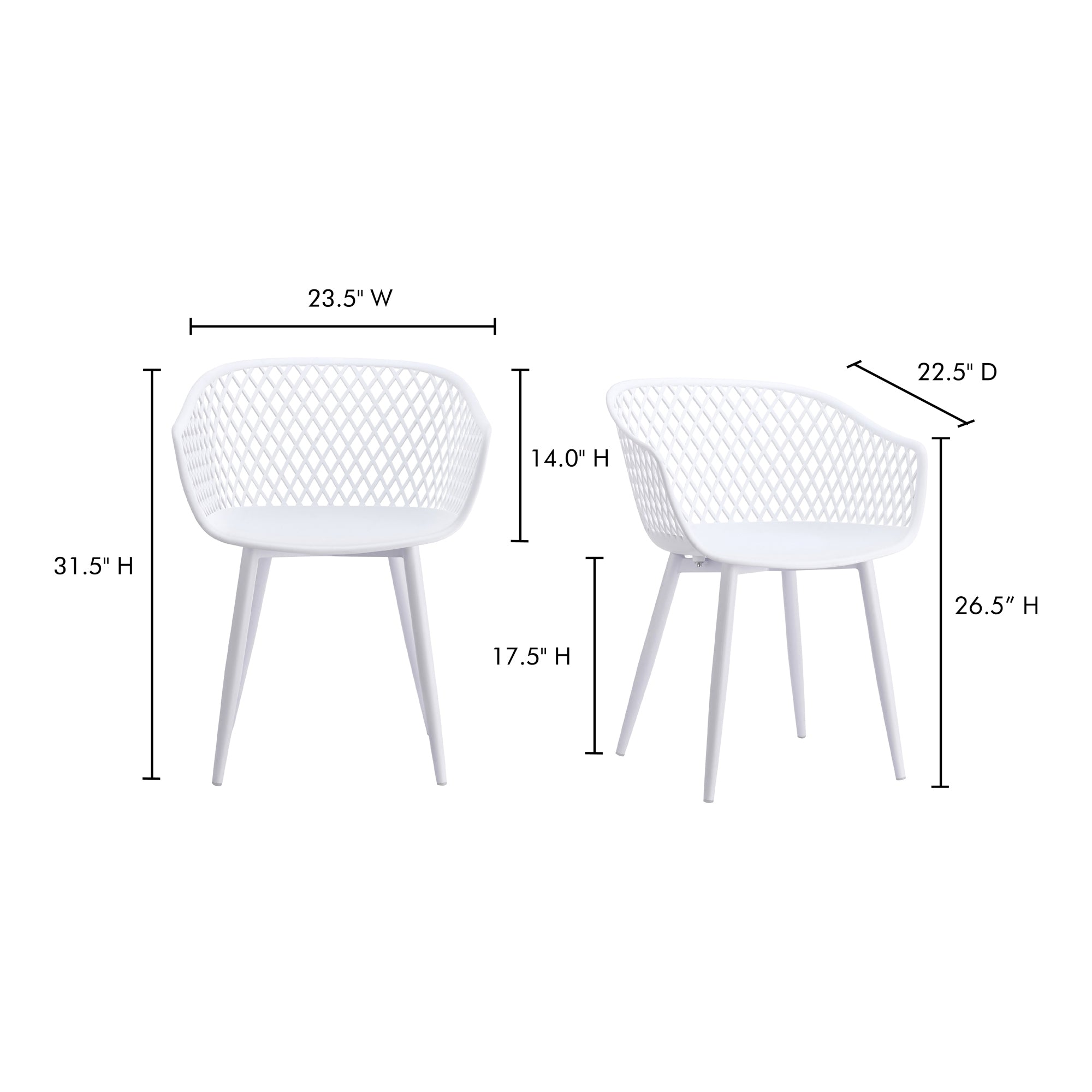 Piazza Outdoor Chair White - Set Of Two - Central Designs