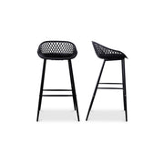 Piazza Outdoor Barstool Black - Set Of Two - Central Designs