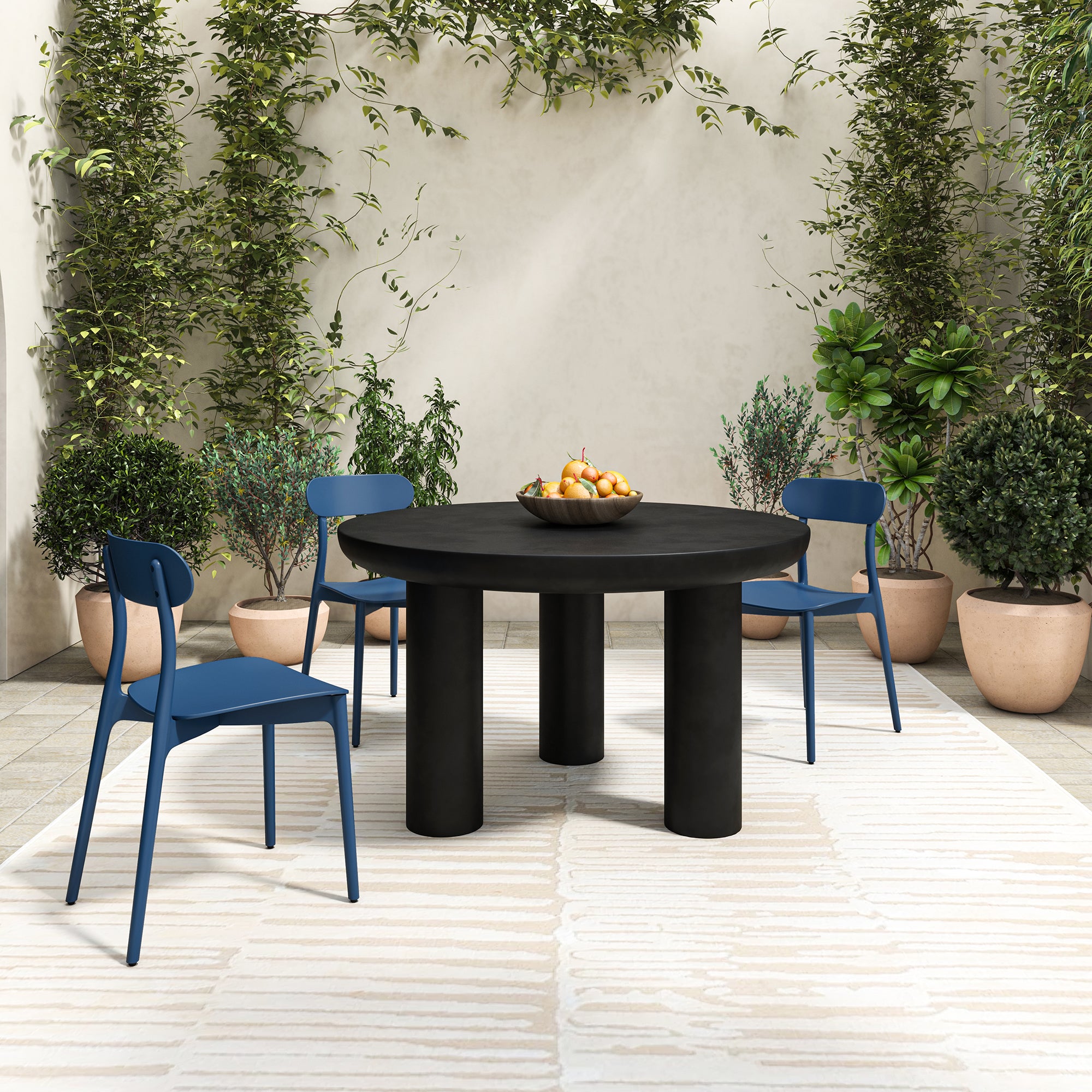 Kent Outdoor Dining Chair Navy - Set Of Two