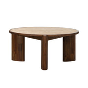 Remix Round Coffee Table - Travertine - Central Designs