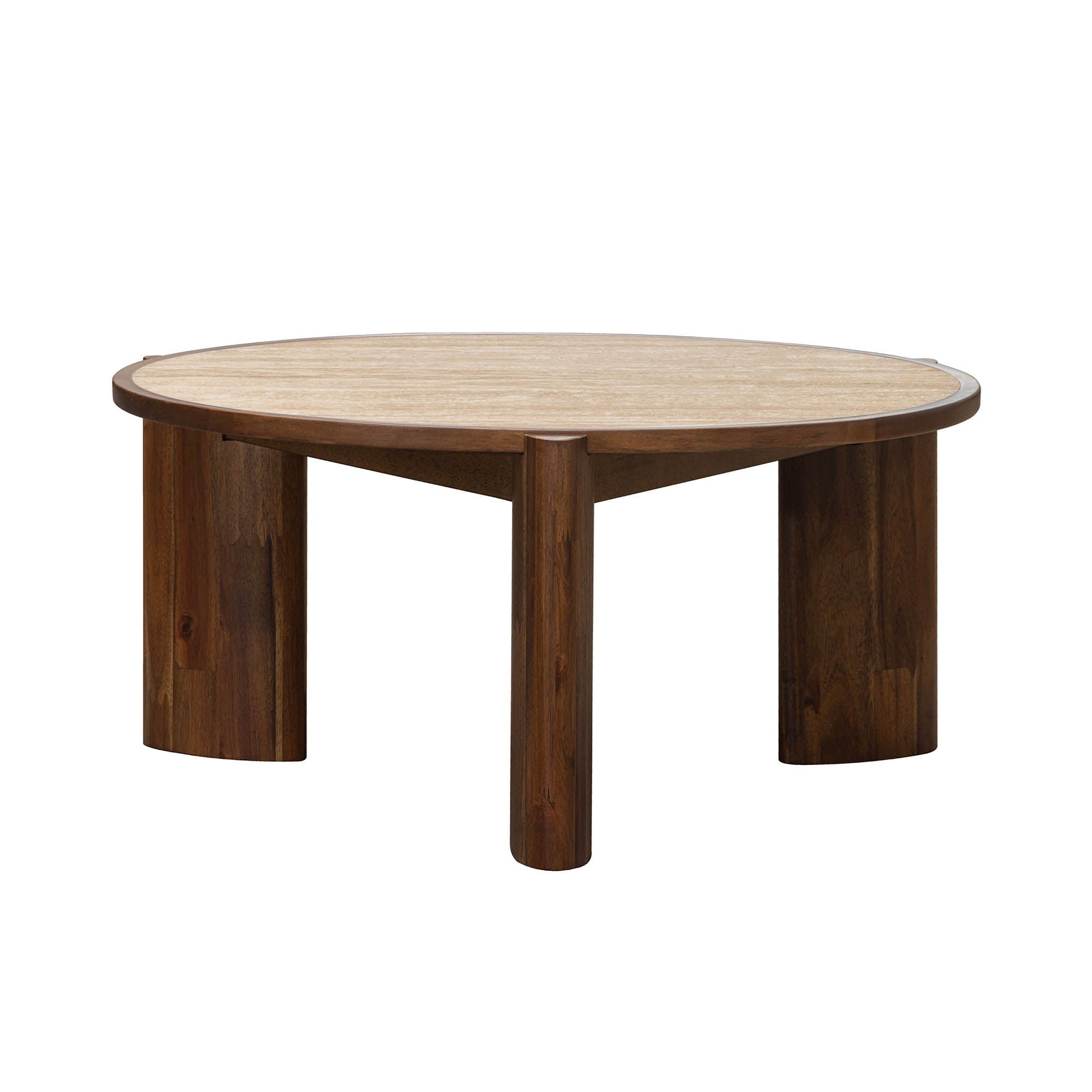 Remix Round Coffee Table - Travertine - Central Designs