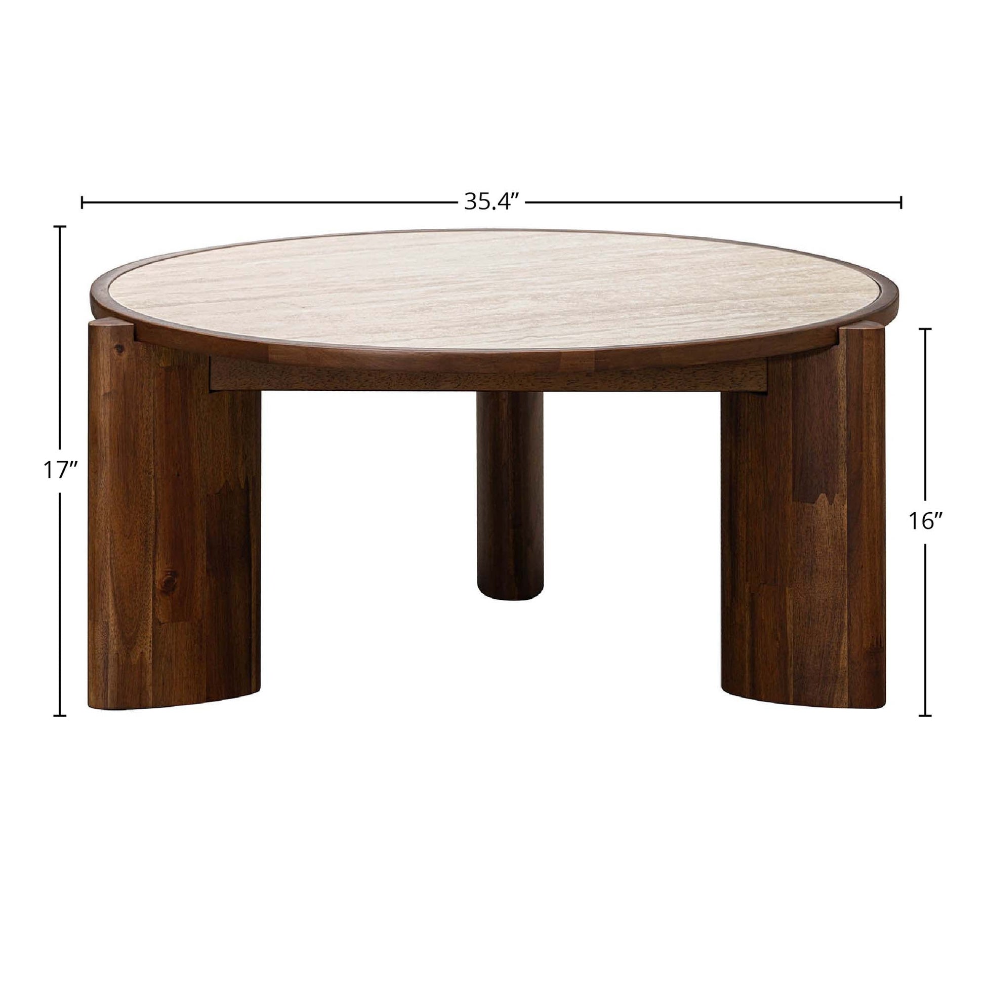 Remix Round Coffee Table - Travertine - Central Designs