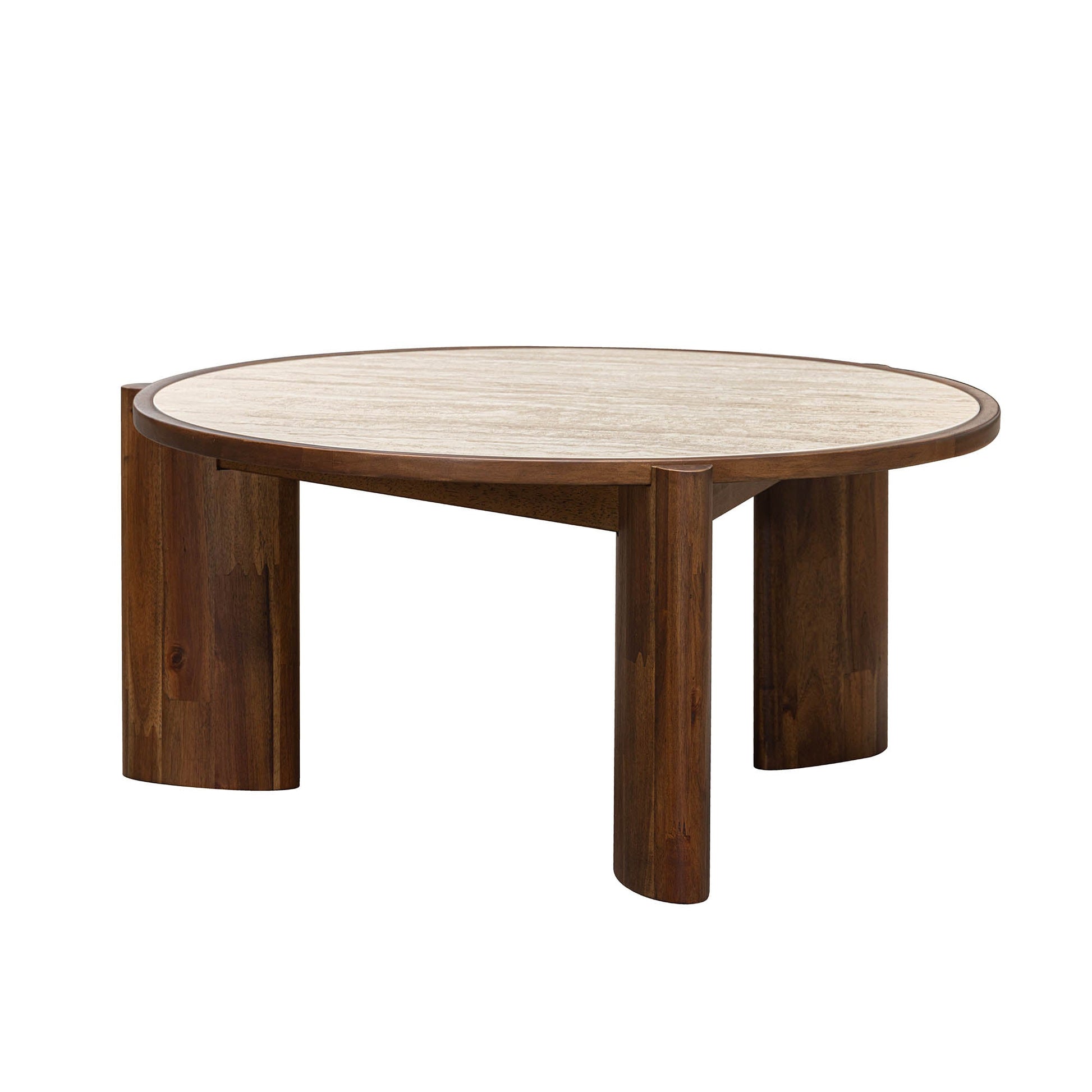 Remix Round Coffee Table - Travertine - Central Designs