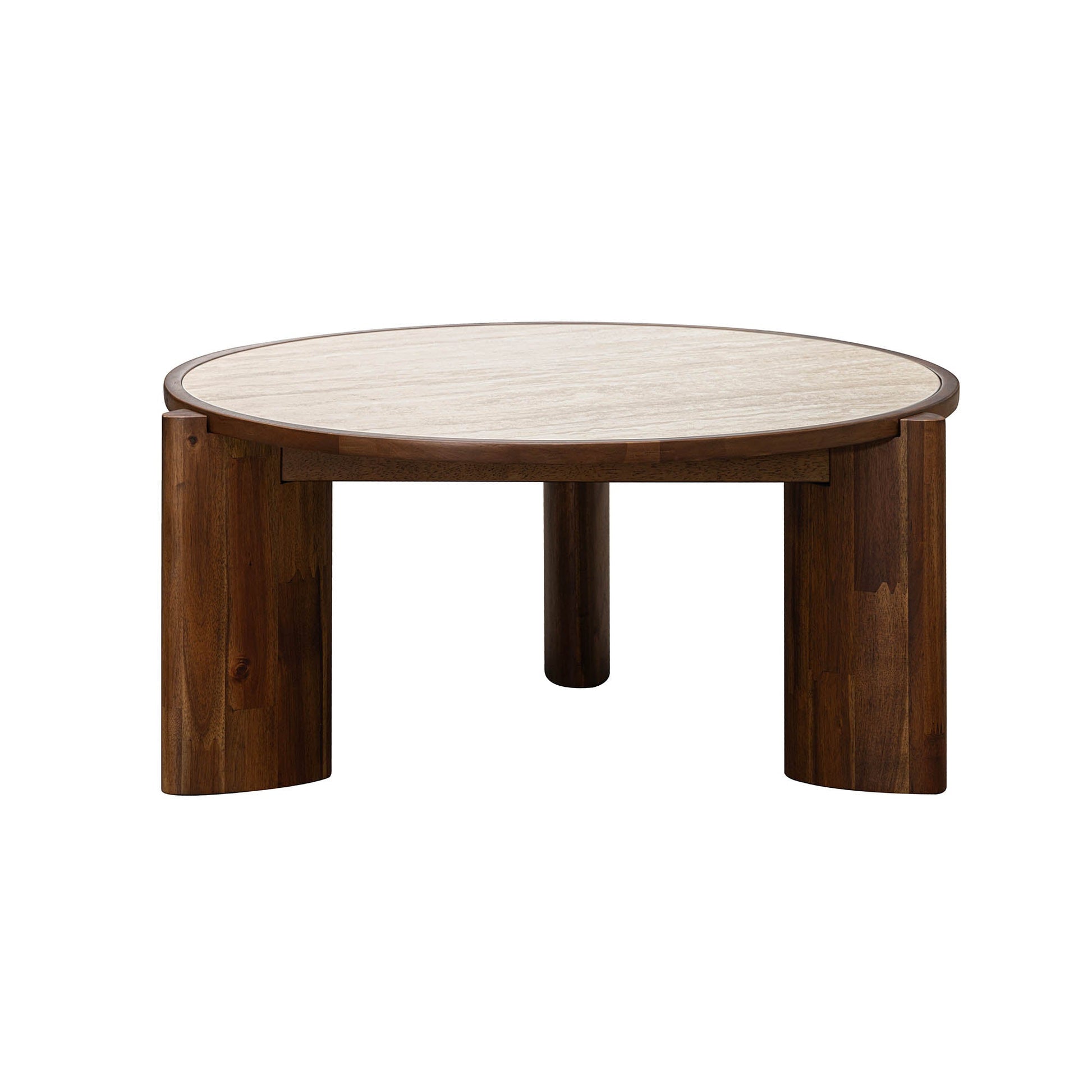 Remix Round Coffee Table - Travertine - Central Designs