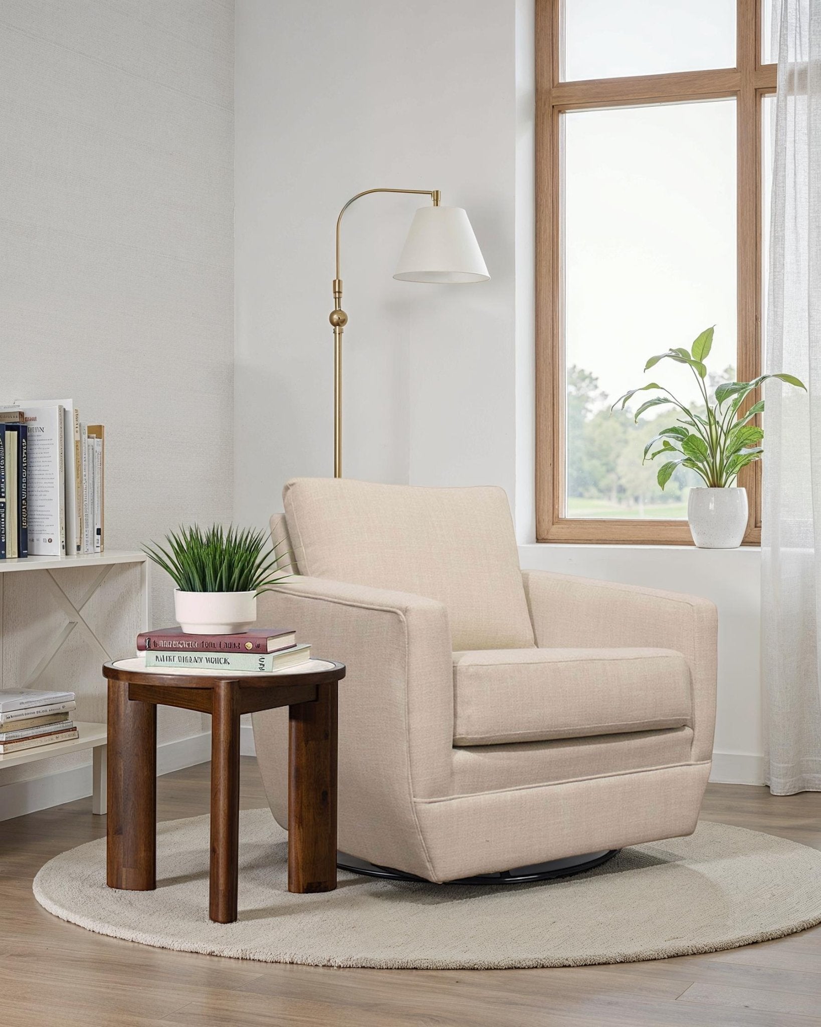Remix Round Side Table - Travertine - Central Designs