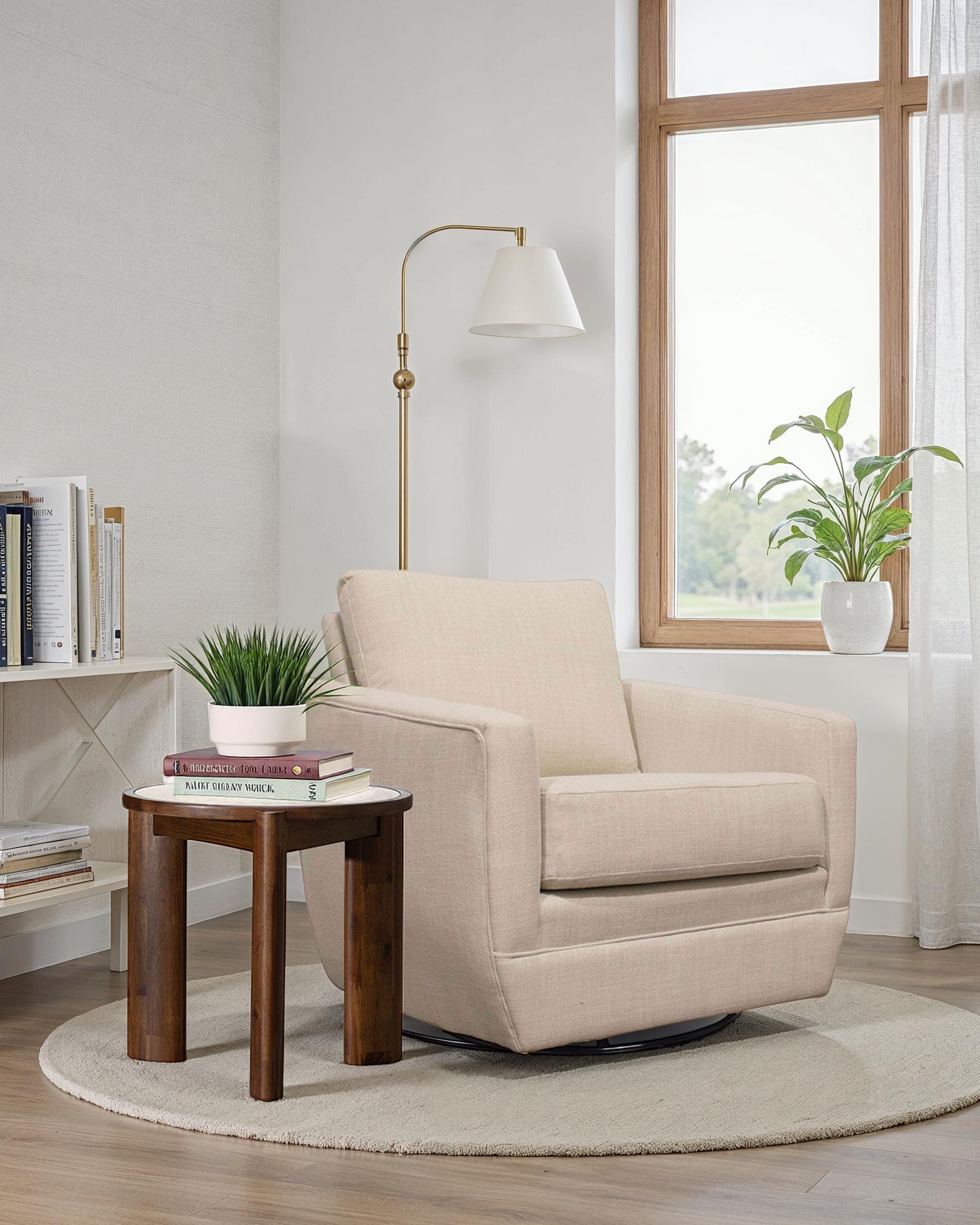 Remix Round Side Table - Travertine