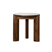 Remix Round Side Table - Travertine