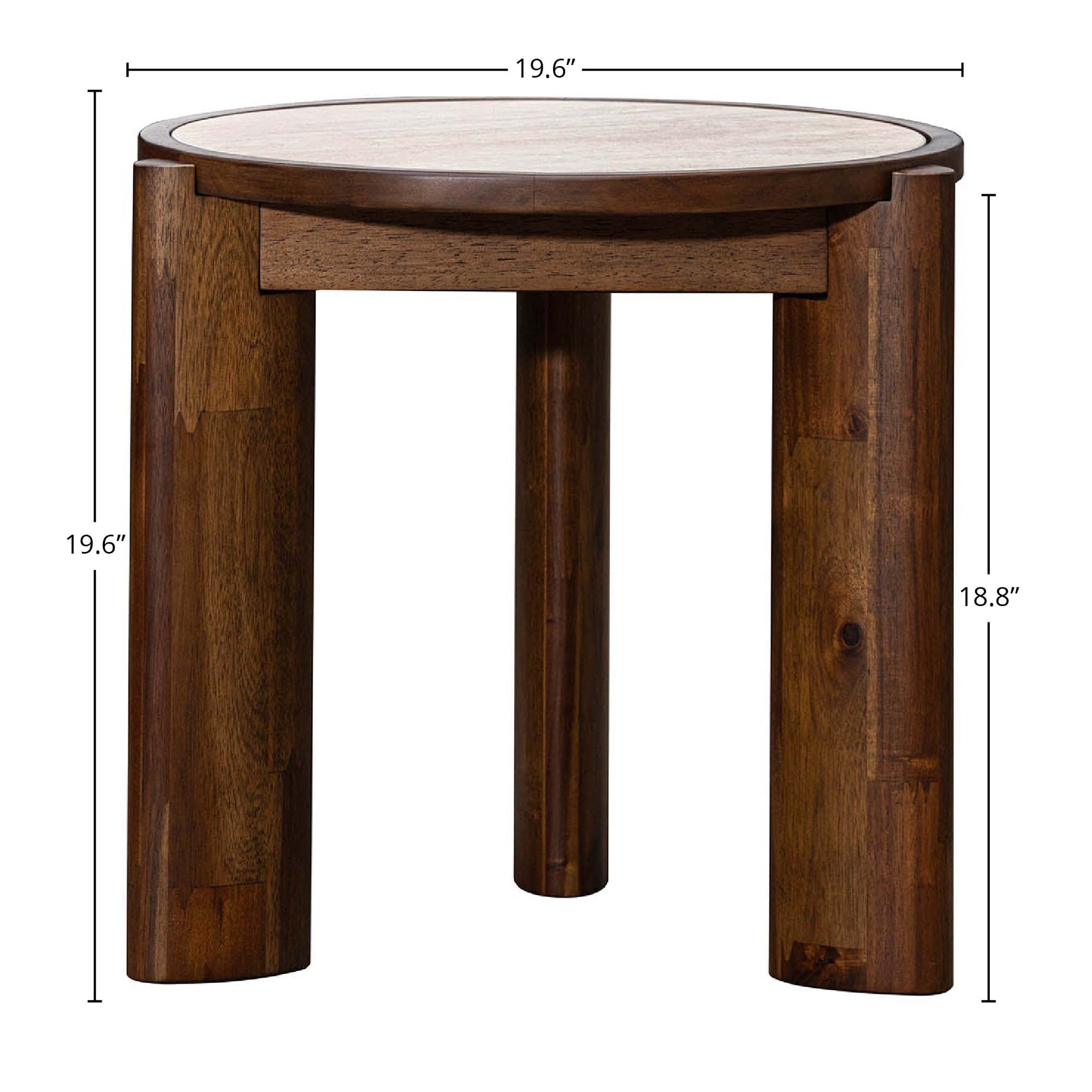 Remix Round Side Table - Travertine