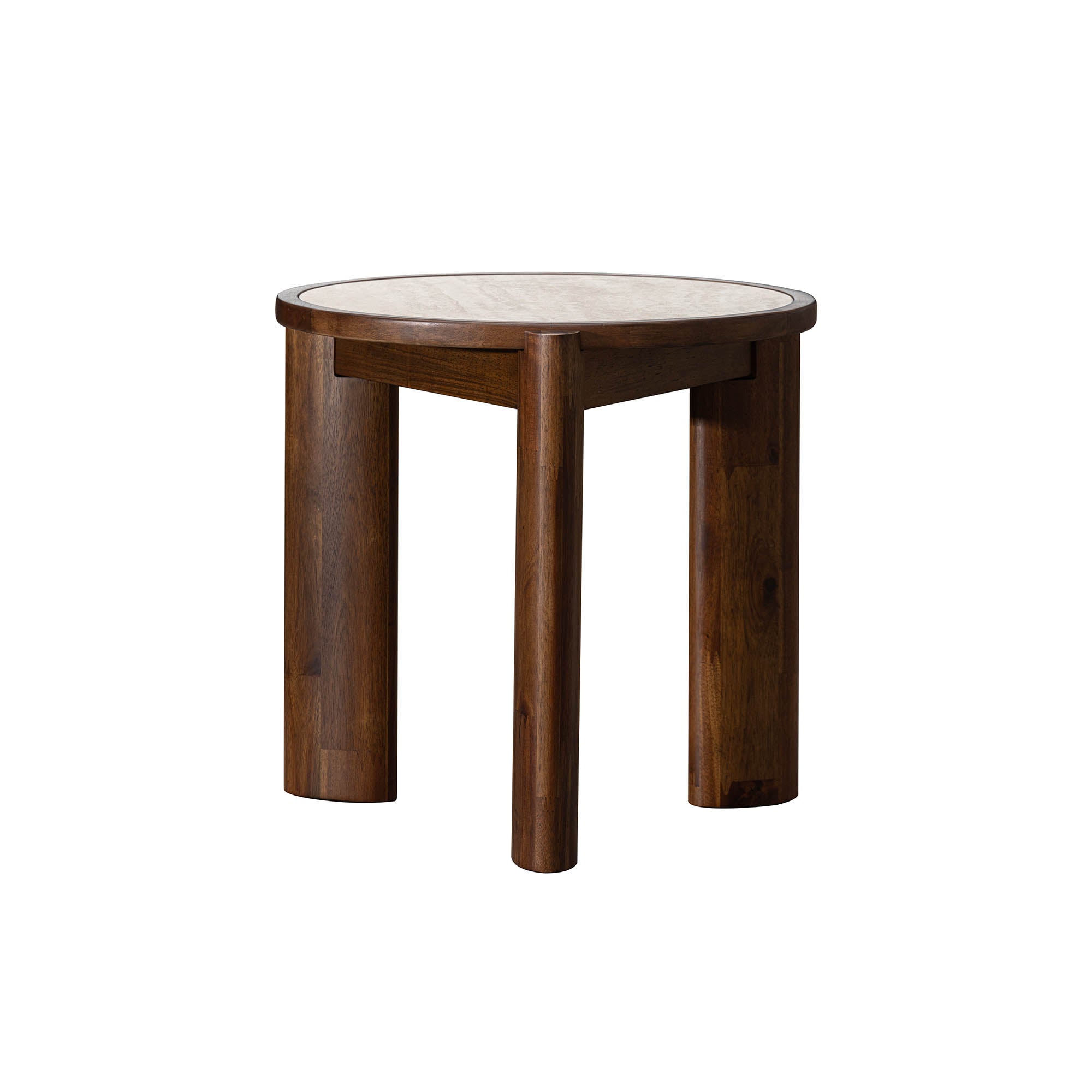 Remix Round Side Table - Travertine