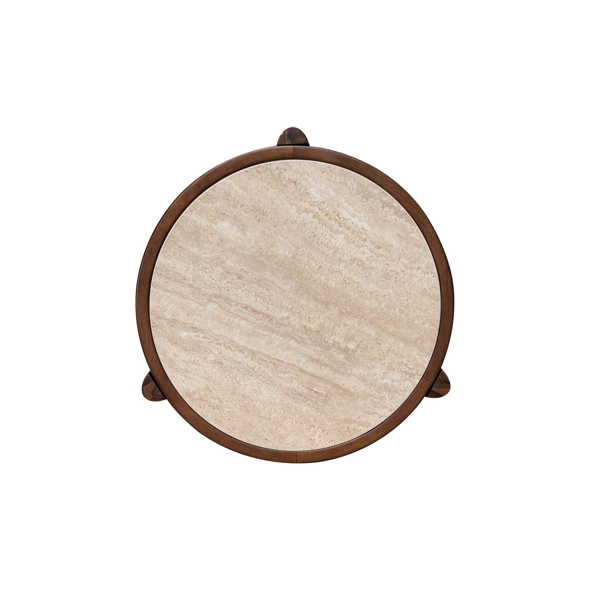 Remix Round Side Table - Travertine