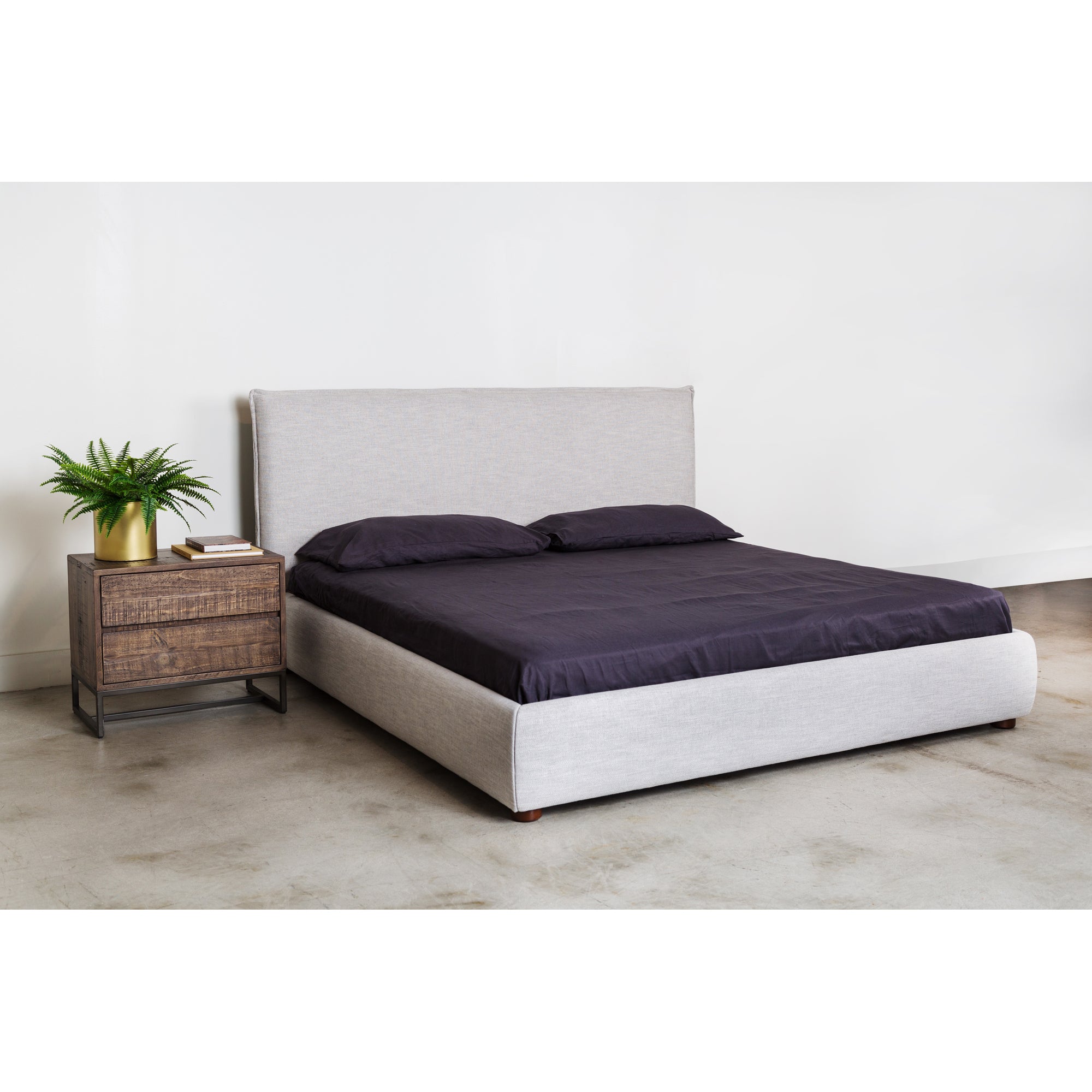 Luzon King Bed Light Grey