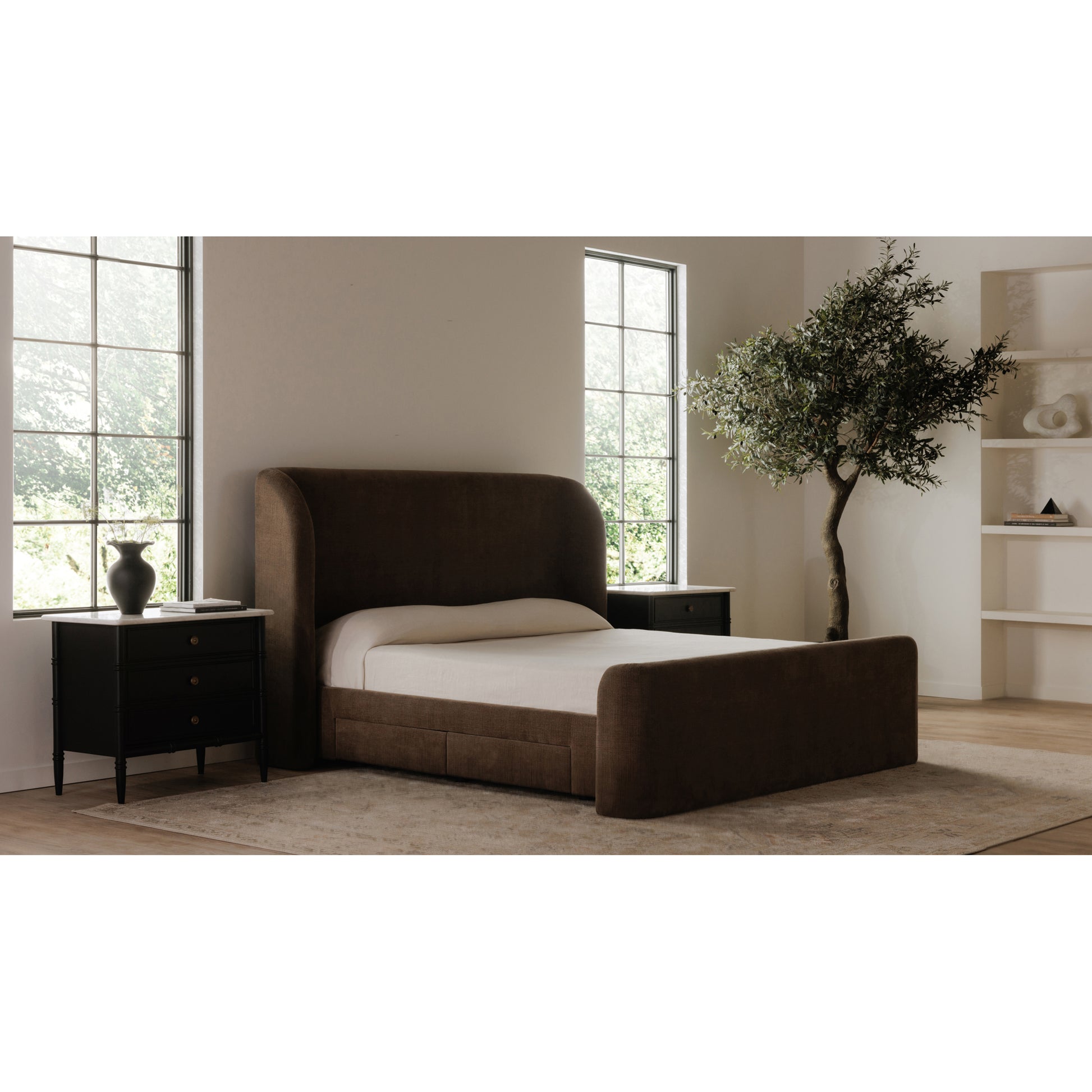 Sophia Queen Storage Bed Brown - Central Designs